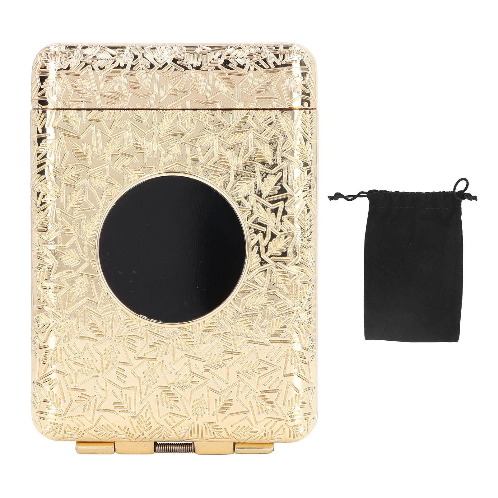 Retro Metal Cigarette Case Box 16 Capacity 3 Open Cigarette Case for Women Men Vintage Relief Pattern Gold - Image 1