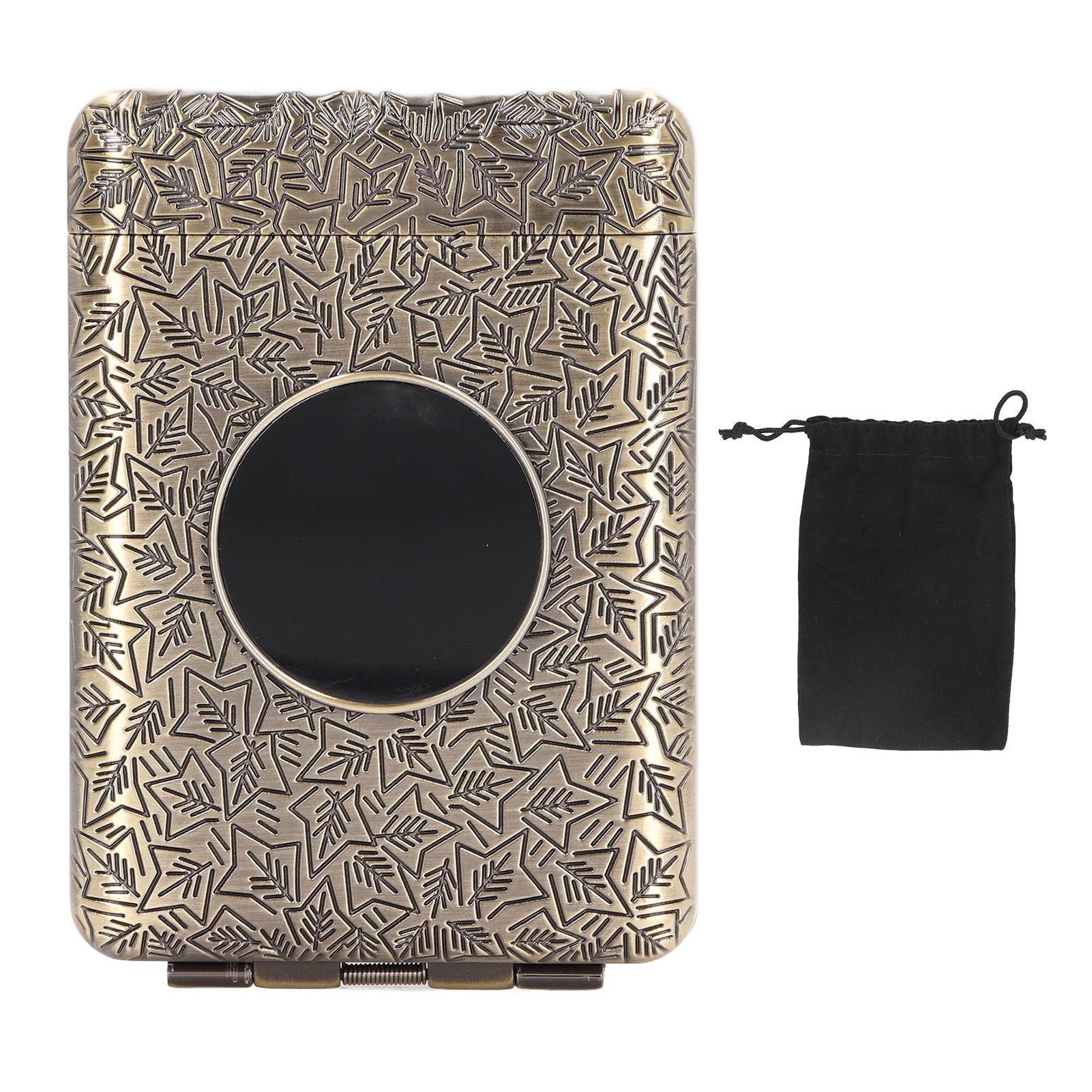 Retro Metal Cigarette Case Box 16 Capacity 3 Open Cigarette Case for Women Men Vintage Relief Pattern Bronze - Image 1