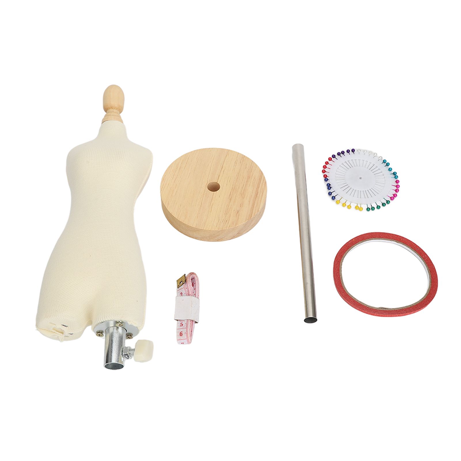 Dress Form Female Mannequin Torso Mini Dress Model with Wooden Base for Sewing Display Photo Teaching 1/4 - Image 1