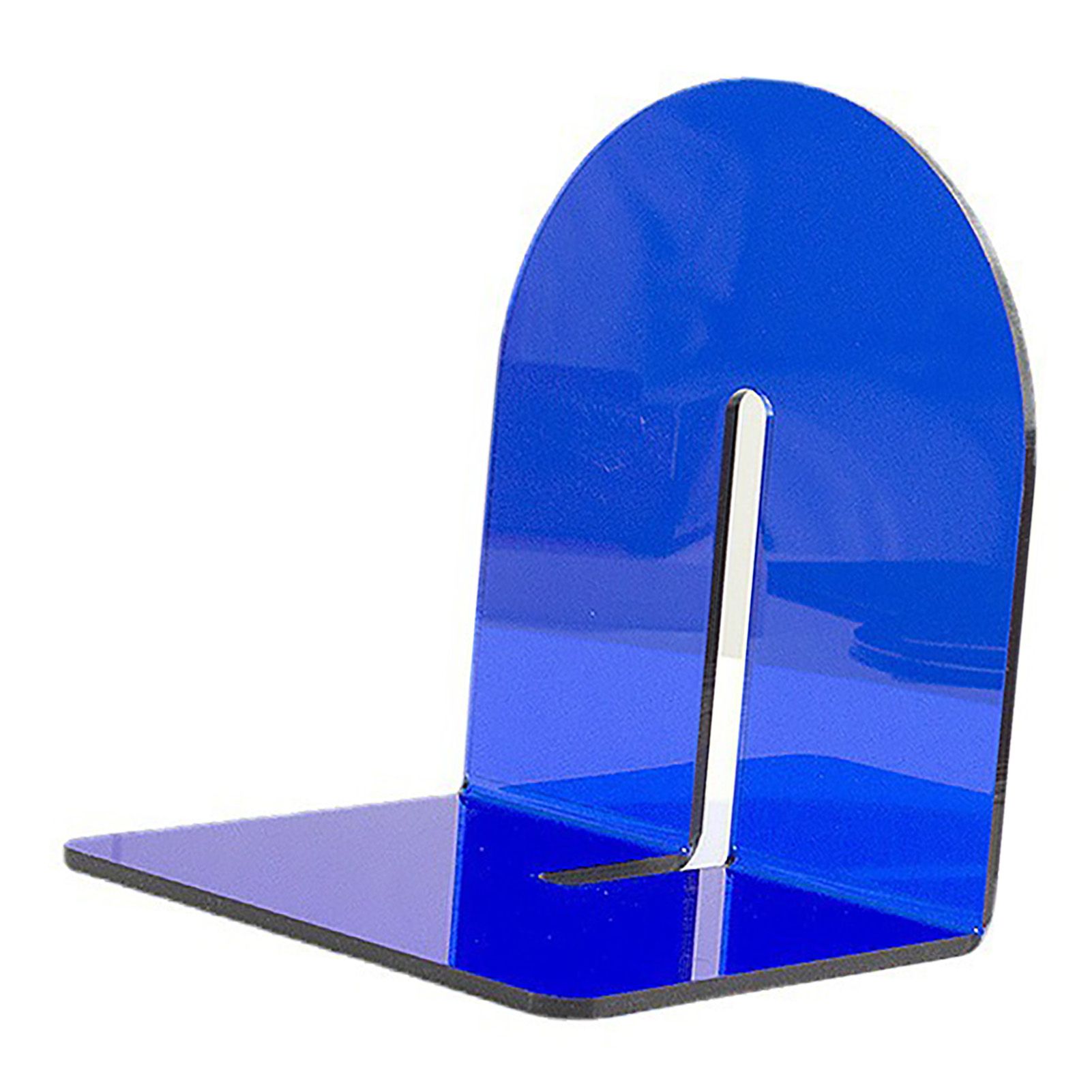 Acrylic Book End Thickened L Shape Bookend Stopper Desktop Book Organizer for Home Library Office Translucent Blue - Image 3