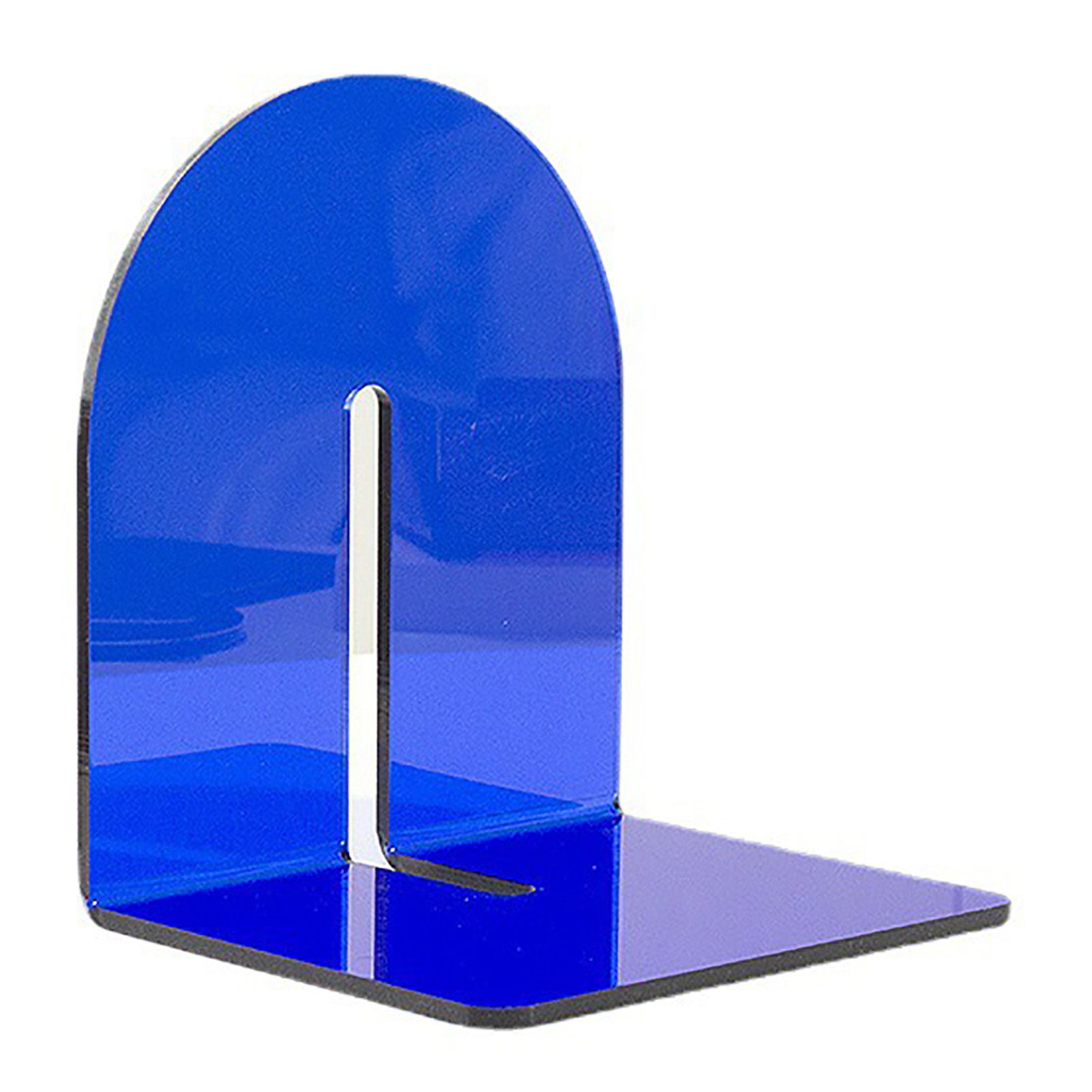 Acrylic Book End Thickened L Shape Bookend Stopper Desktop Book Organizer for Home Library Office Translucent Blue - Image 4
