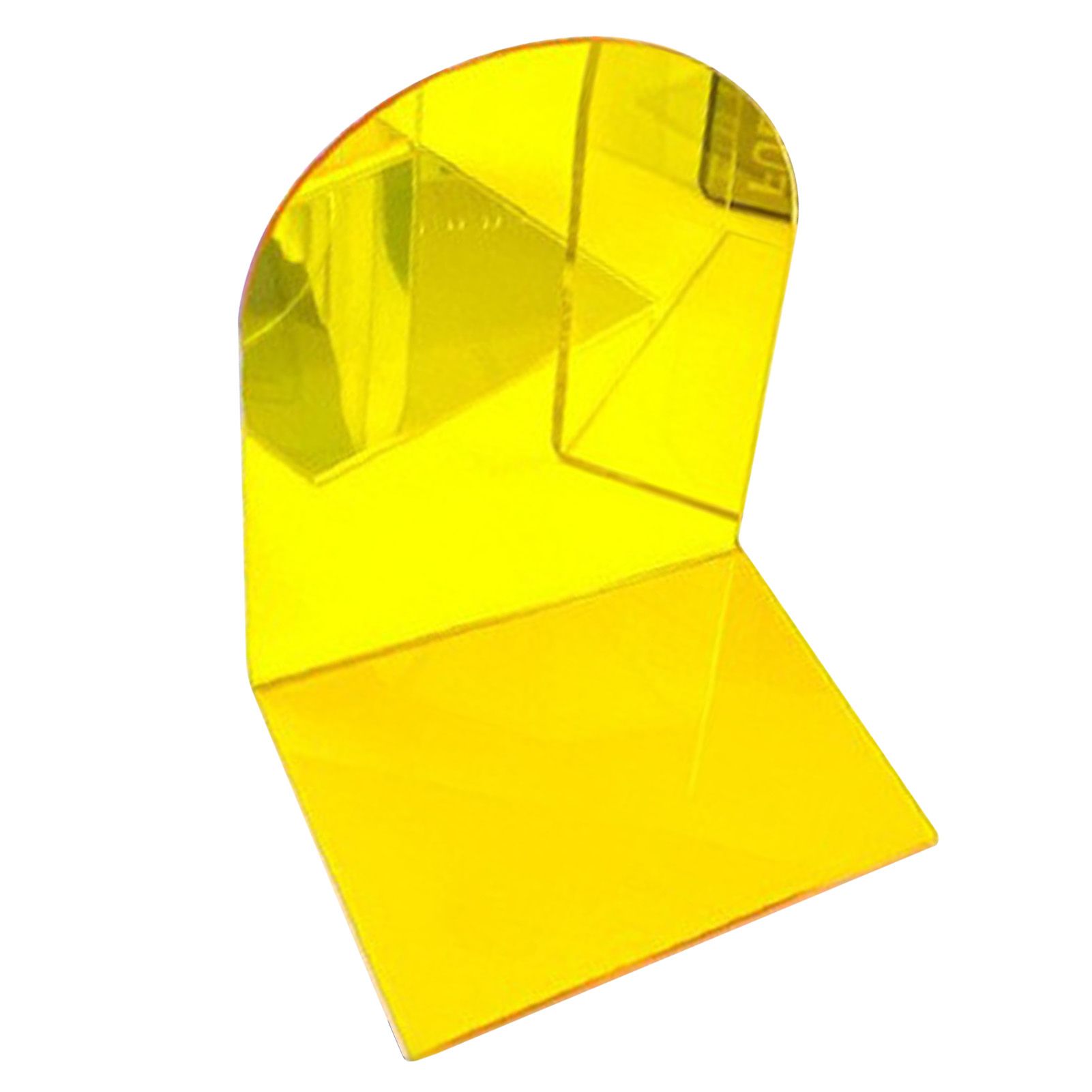 1 Pair of Bookends Thicken Non Slip Transparent Acrylic Desk Decorative Heavy Book End for Student Office L Shaped Yellow - Image 3
