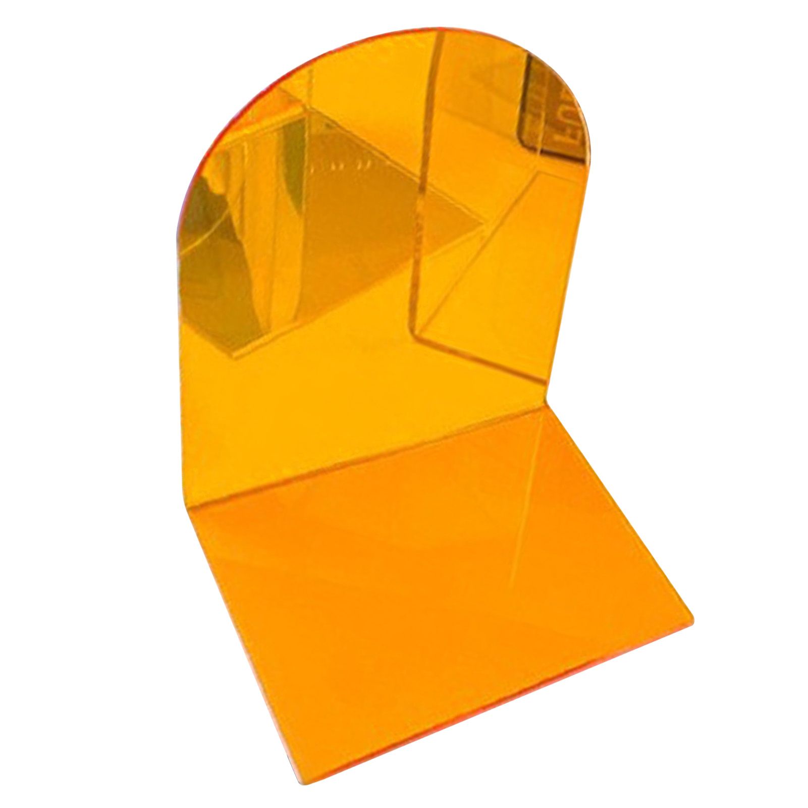 1 Pair of Bookends Thicken Non Slip Transparent Acrylic Desk Decorative Heavy Book End for Student Office L Shaped Orange - Image 3