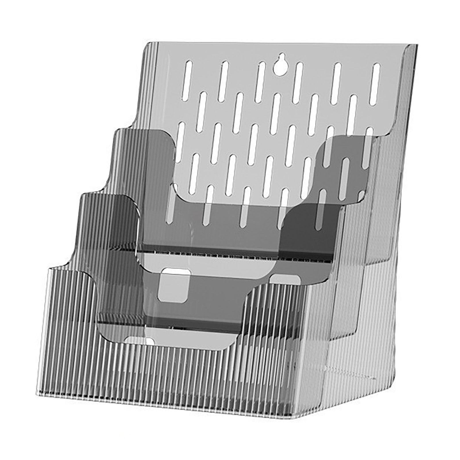 Multifunctional Book Organizer Desk File Organizer Multiple Layers File Folder Holder for Office Study Dormitory Transparent Grey - Image 1
