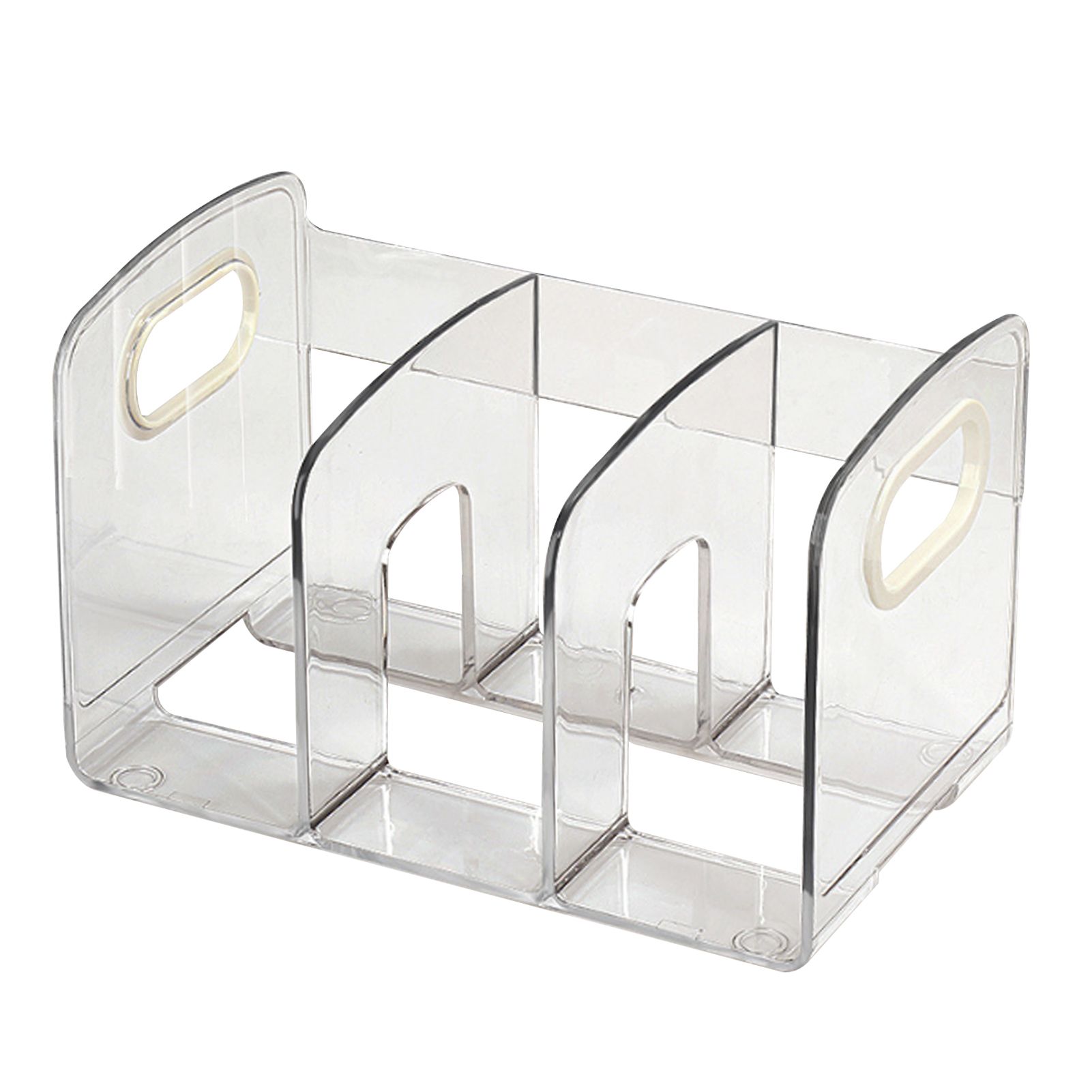 Book Organizer Desktop Book Rack File Holder Acrylic Tabletop Organizer for Study Office Transparent 3 Compartment (28x14x15cm/11x5.5x5.9in) - Image 2