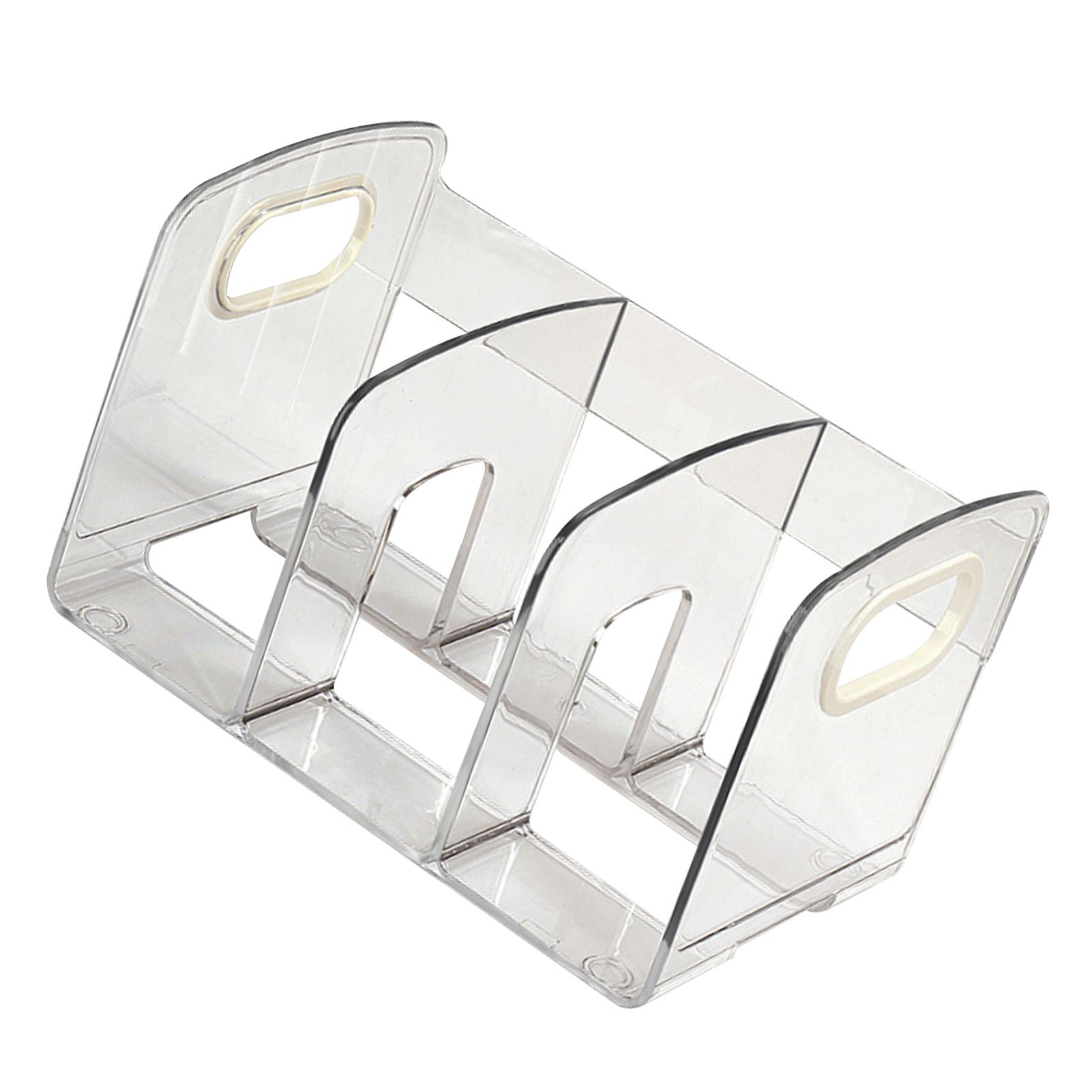 Book Organizer Desktop Book Rack File Holder Acrylic Tabletop Organizer for Study Office Transparent 3 Compartment (28x14x15cm/11x5.5x5.9in) - Image 3