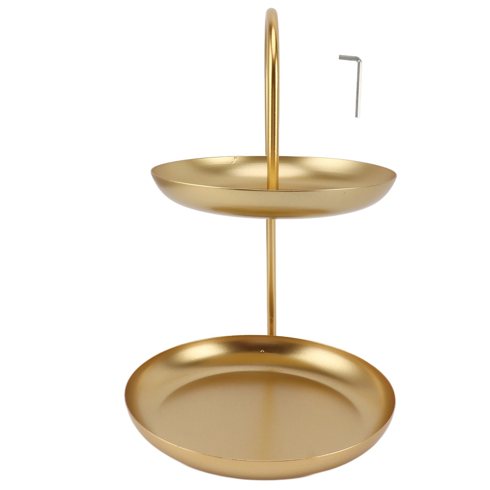Dessert Rack Fruit Stand Round 2 Tier Iron Display Holder for Party Wedding Birthday Home Gold - Image 1