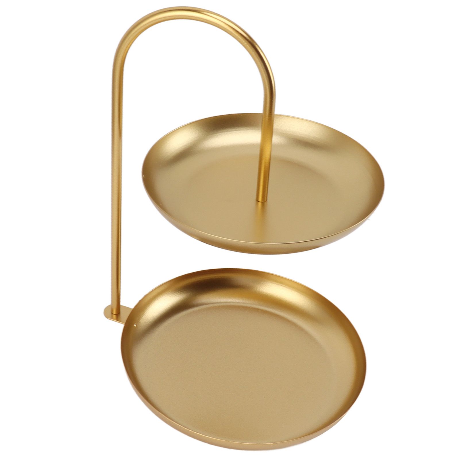 Dessert Rack Fruit Stand Round 2 Tier Iron Display Holder for Party Wedding Birthday Home Gold - Image 2