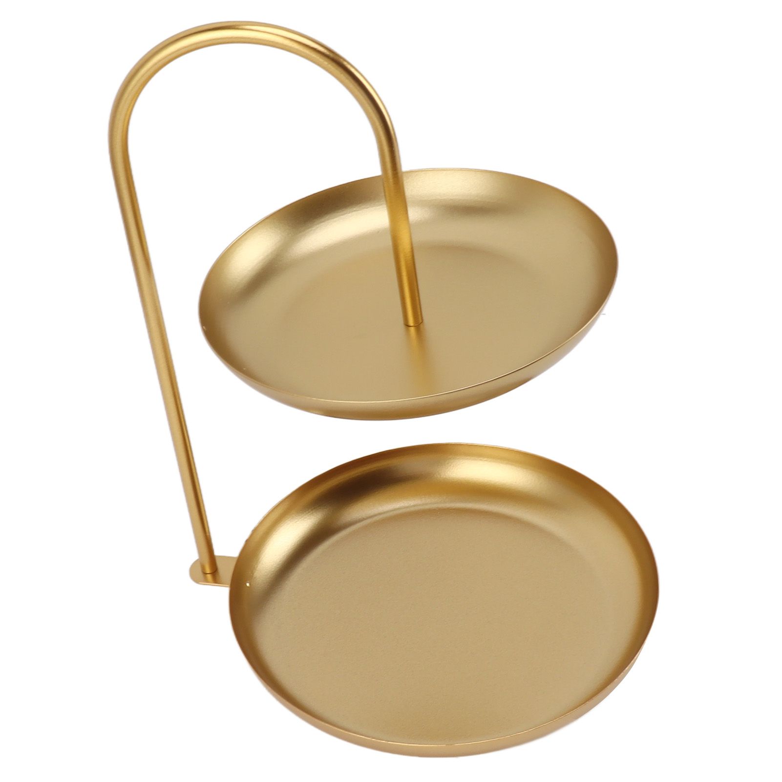 Dessert Rack Fruit Stand Round 2 Tier Iron Display Holder for Party Wedding Birthday Home Gold - Image 3