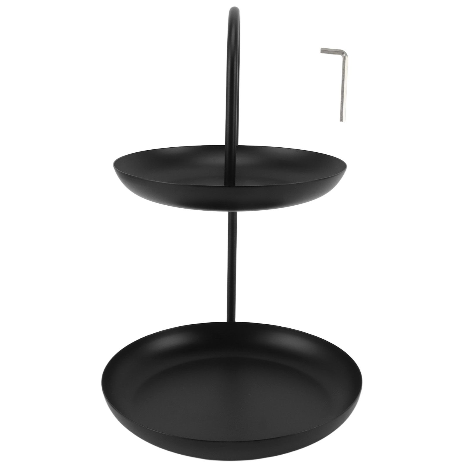 Dessert Rack Fruit Stand Round 2 Tier Iron Display Holder for Party Wedding Birthday Home Black - Image 1