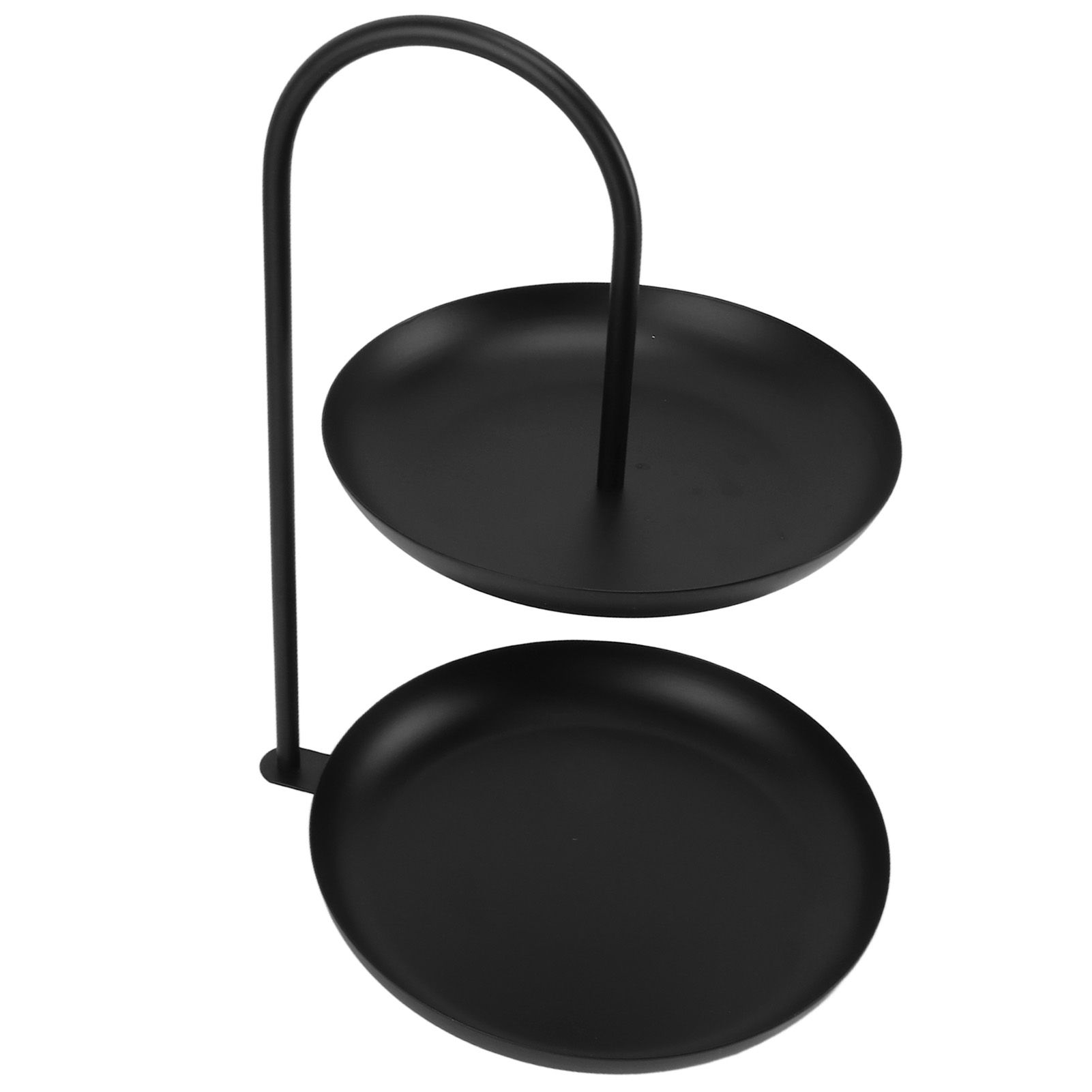 Dessert Rack Fruit Stand Round 2 Tier Iron Display Holder for Party Wedding Birthday Home Black - Image 2