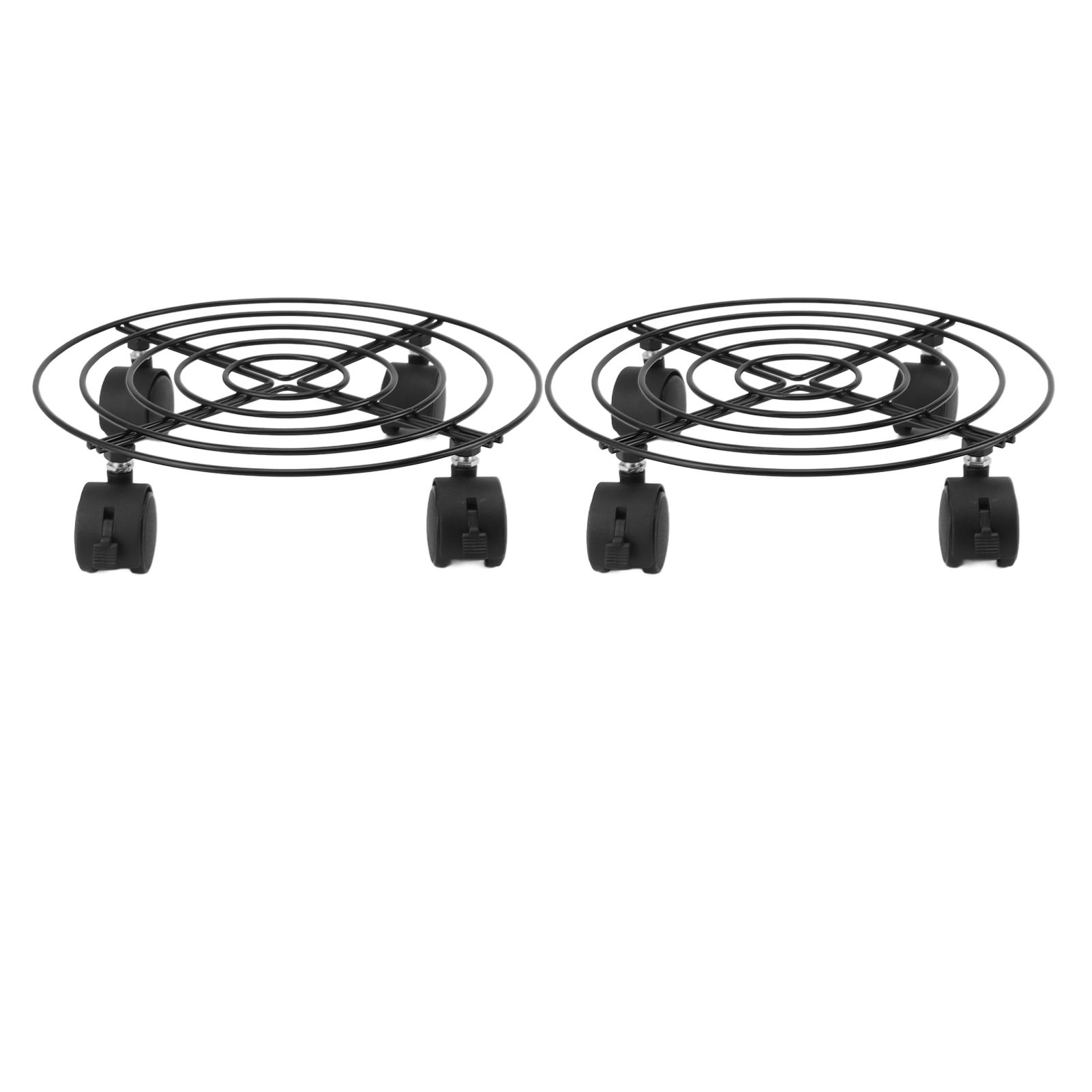 2 PCS Outdoor Plant Dolly with Lockable Wheels Iron and PVC High Load Bearing Rolling Plant Stand Base for Large Plants - Image 1