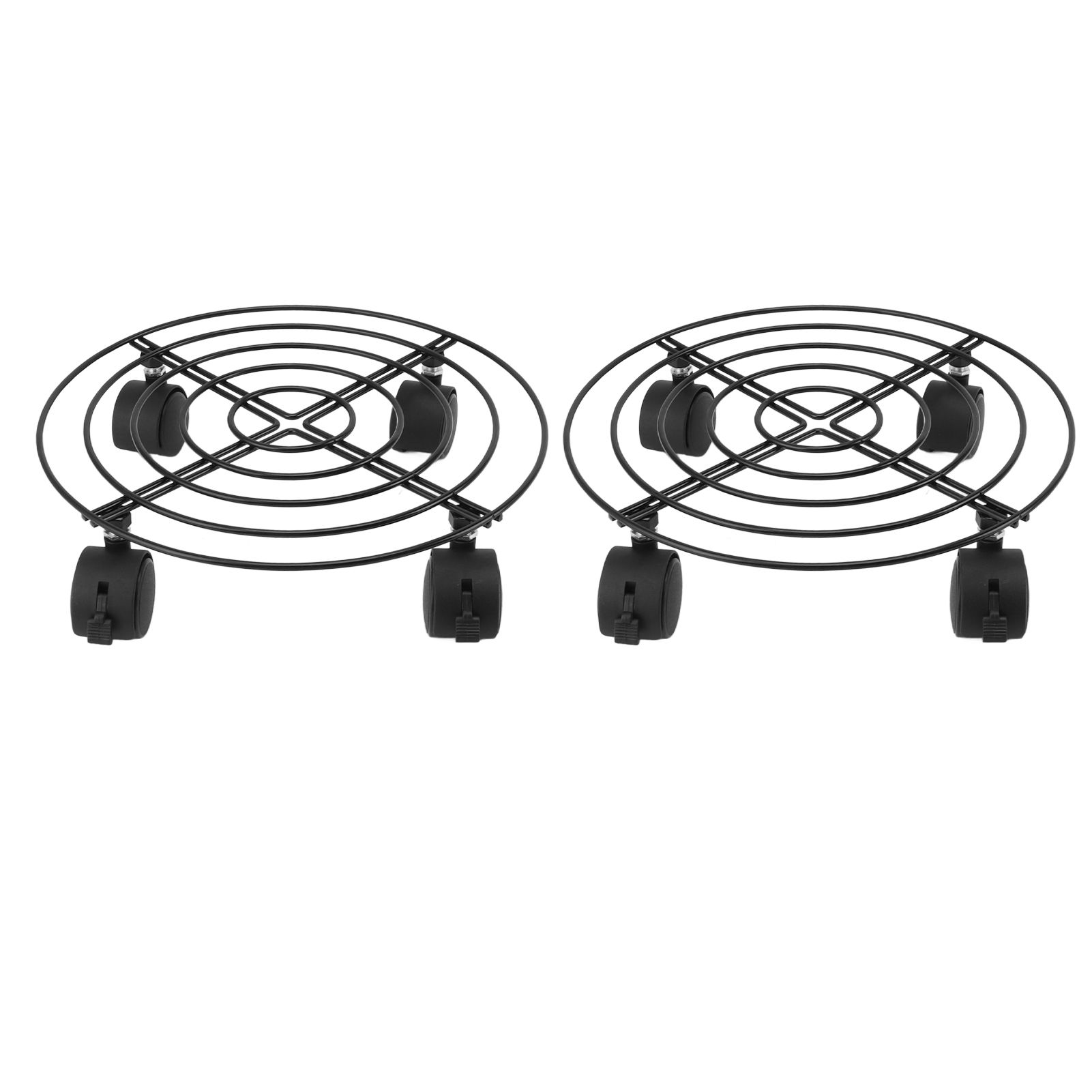 2 PCS Outdoor Plant Dolly with Lockable Wheels Iron and PVC High Load Bearing Rolling Plant Stand Base for Large Plants - Image 2