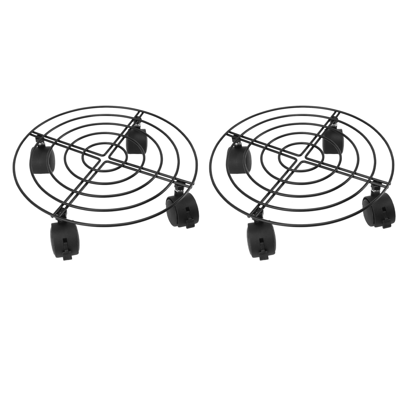 2 PCS Outdoor Plant Dolly with Lockable Wheels Iron and PVC High Load Bearing Rolling Plant Stand Base for Large Plants - Image 3