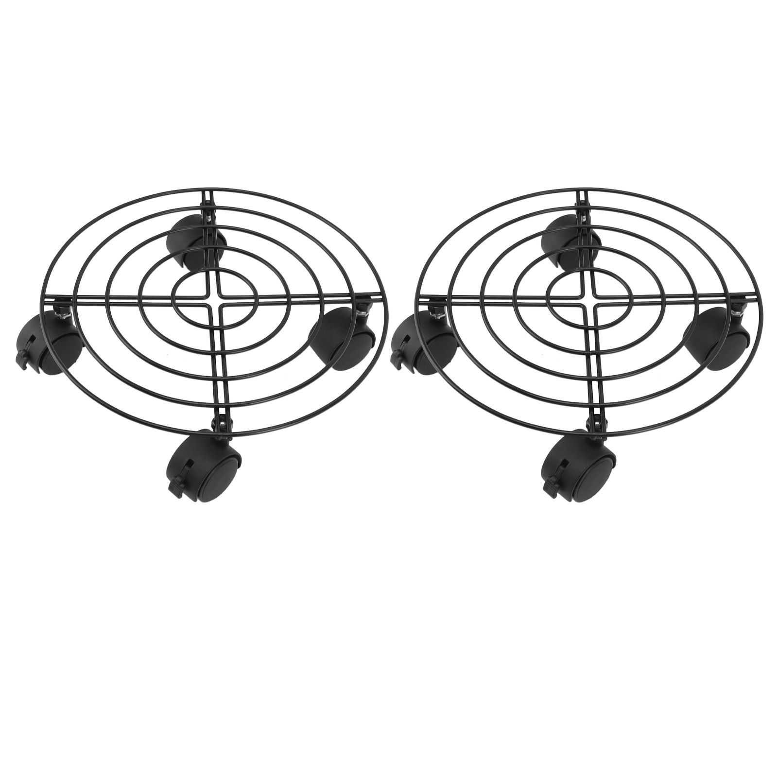 2 PCS Outdoor Plant Dolly with Lockable Wheels Iron and PVC High Load Bearing Rolling Plant Stand Base for Large Plants - Image 4