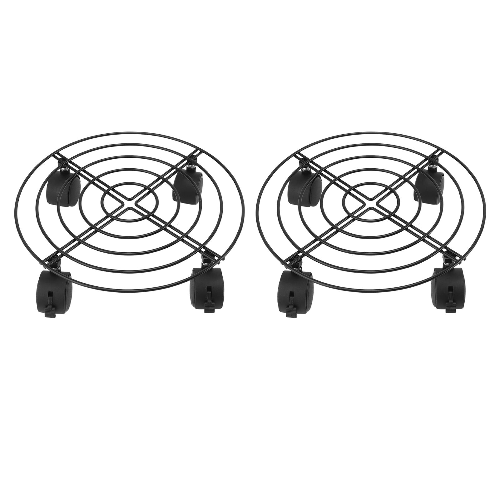 2 PCS Outdoor Plant Dolly with Lockable Wheels Iron and PVC High Load Bearing Rolling Plant Stand Base for Large Plants - Image 5