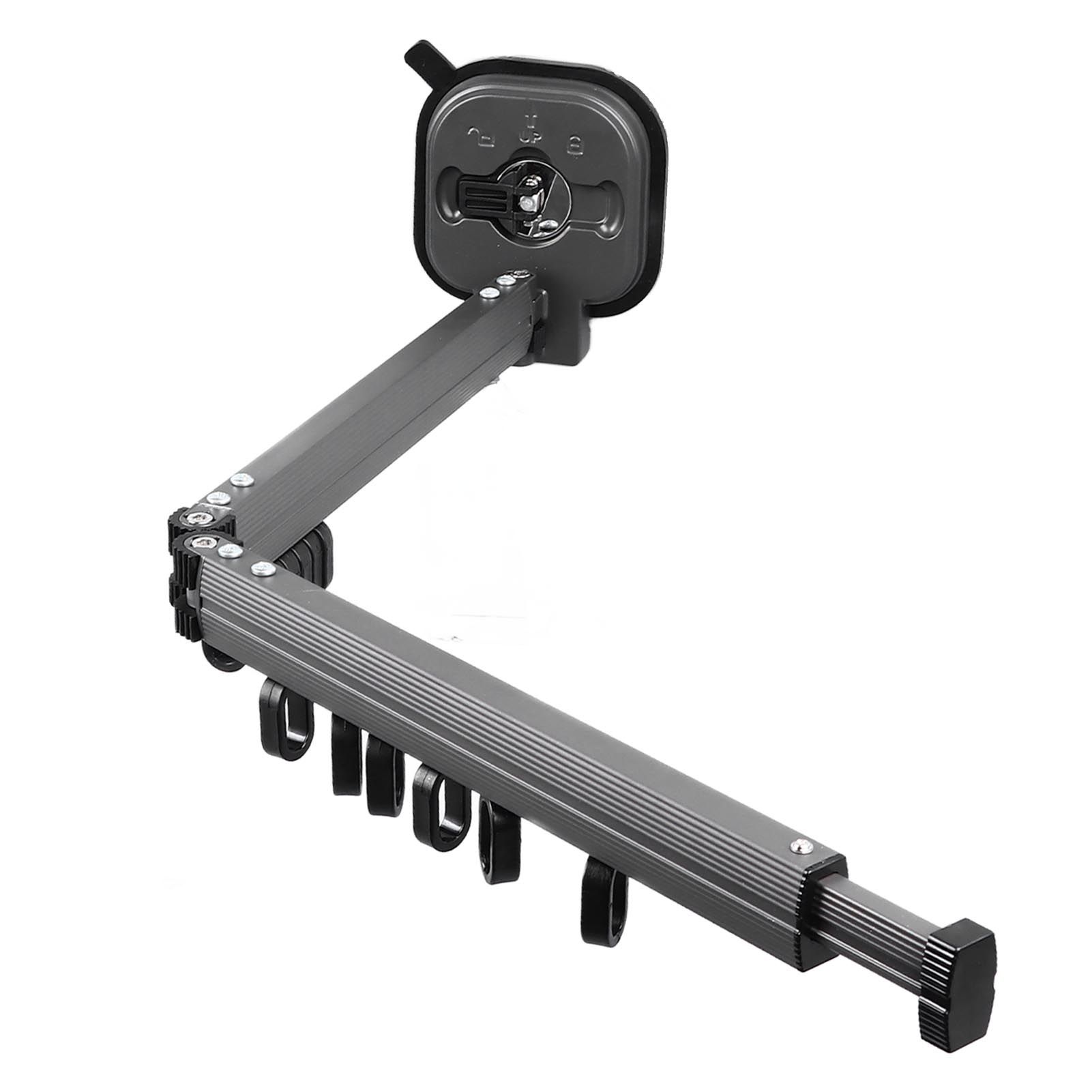 Retractable Clothes Drying Rack Wall Mount Drill Free Bifold Windproof Space Saver Suction Cup Clothes Hanger for Laundry - Image 2