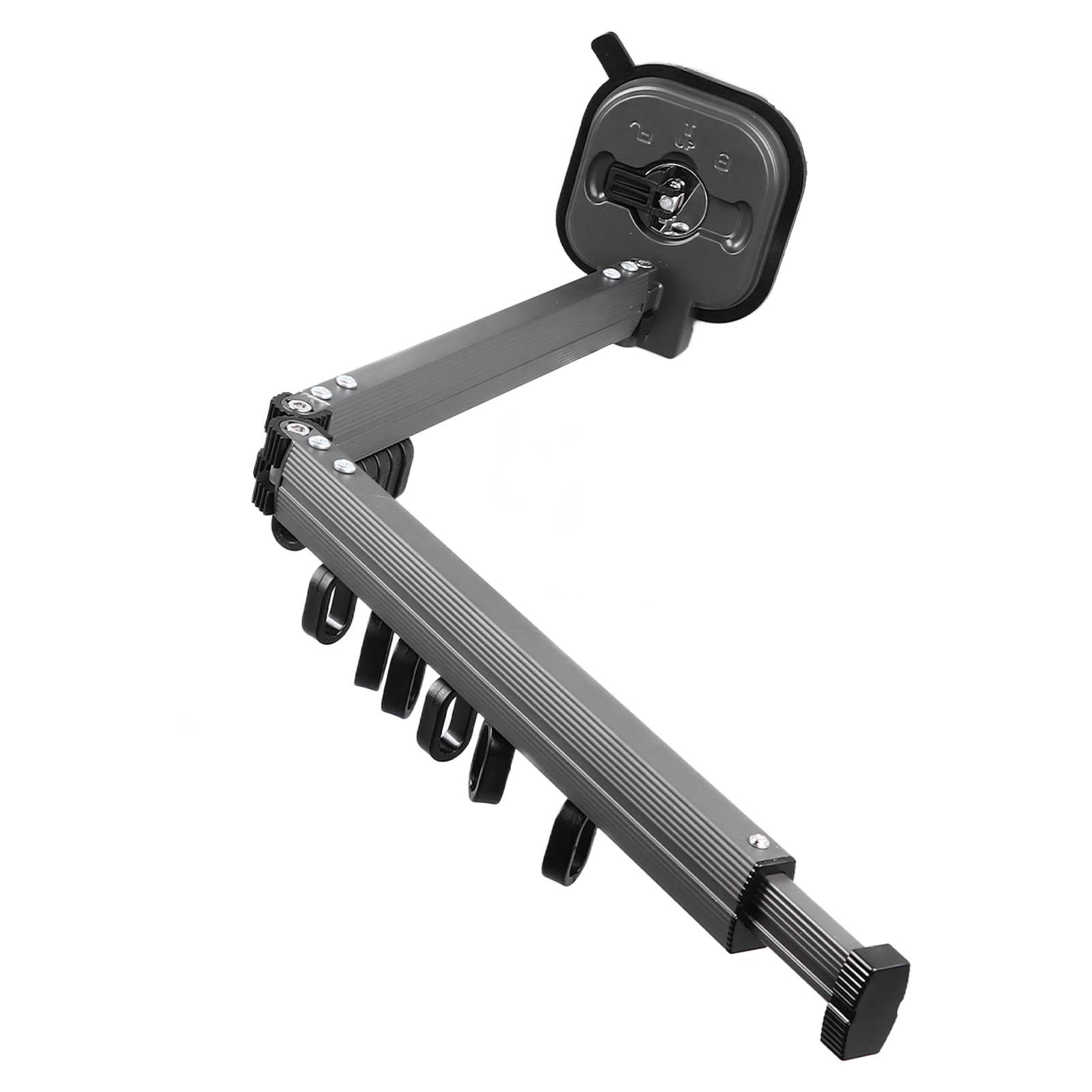 Retractable Clothes Drying Rack Wall Mount Drill Free Bifold Windproof Space Saver Suction Cup Clothes Hanger for Laundry - Image 3