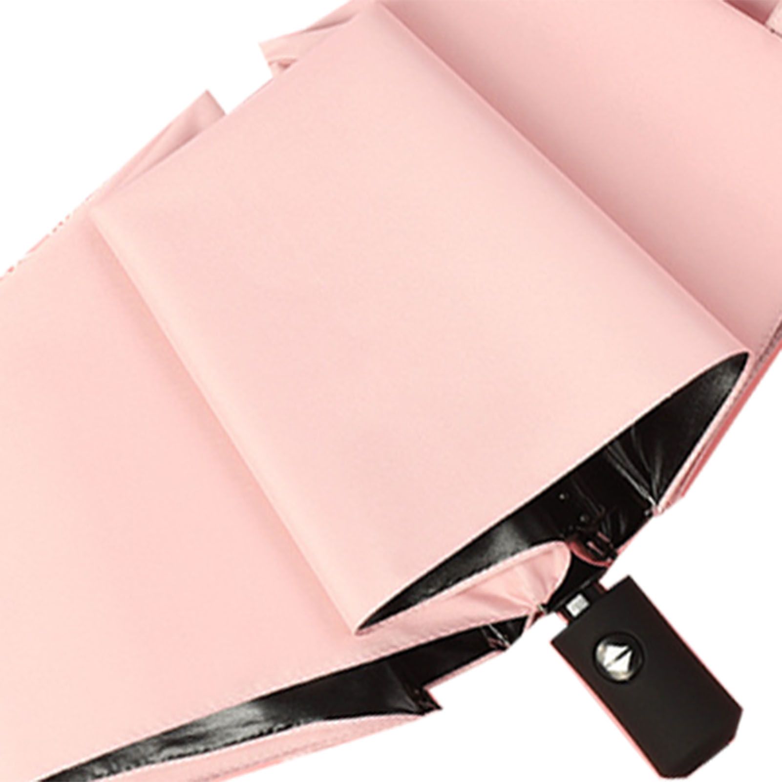 Travel Umbrella Sun Rain 3 Fold 8 Ribs Button Operation Light Weight Umbrella for Women Girl Daily Men Light Pink - Image 8