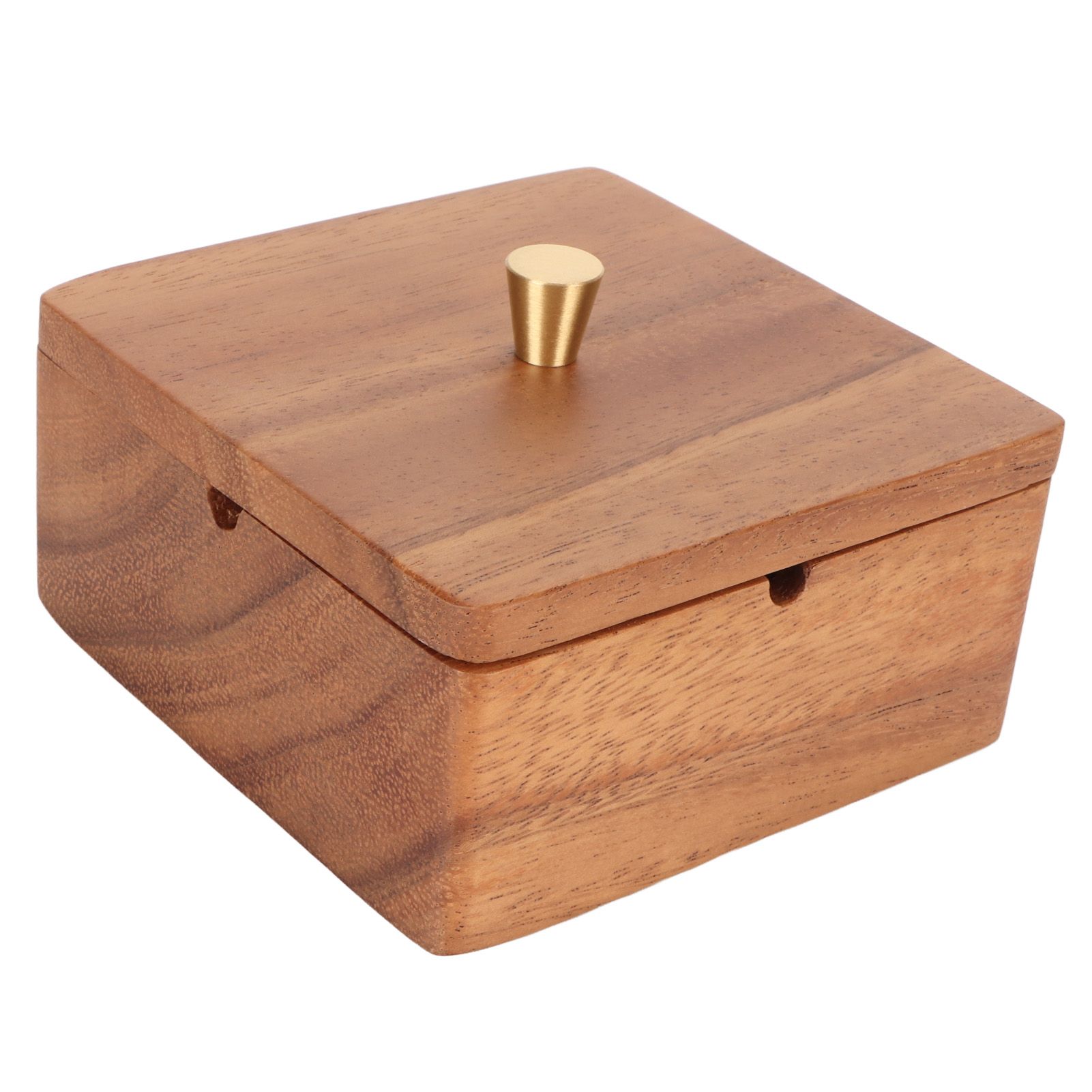 Cigar Ashtray with Lid Walnut Wood Windproof Decorative Desktop Cigarettes Ashtray for Outdoor Patio Indoor Home and Office Silver - Image 5