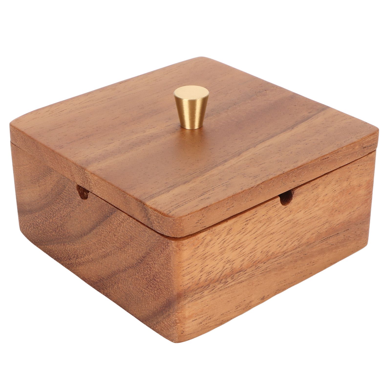 Cigar Ashtray with Lid Walnut Wood Windproof Decorative Desktop Cigarettes Ashtray for Outdoor Patio Indoor Home and Office Silver - Image 8