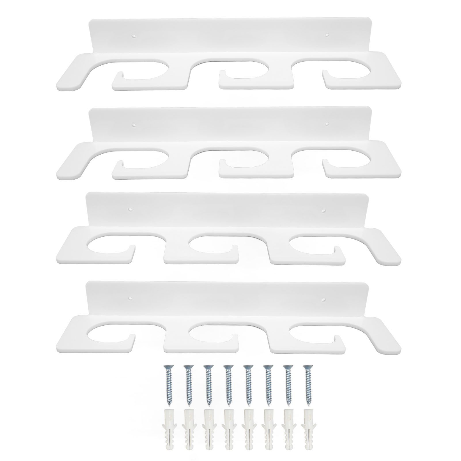 4Pcs Fishing Rod Holder Rugged Space Saving Stylish Holding 6 Rods Wall Mounted Fishing Pole Rack for Indoor Outdoor White - Image 1
