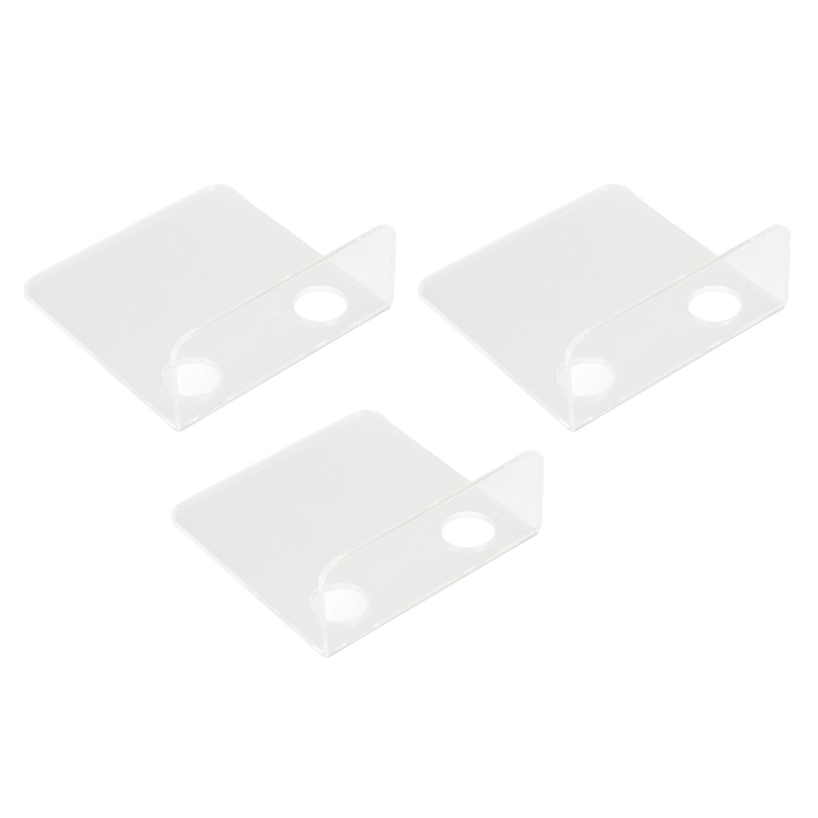3 PCS Small Security Cameras Wall Shelf with 6 Cable Clips 10PCS Tapes Acrylic Waterproof Drill Free Adhesive Floating Shelf for Speakers Transparent - Image 6