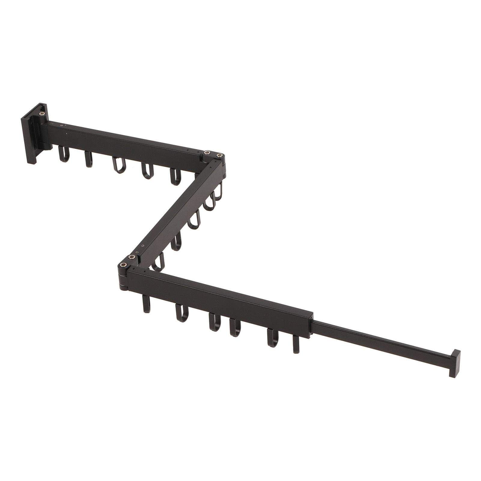 Clothes Hanger Rack Wall Mounted Hole Free Retractable Aluminum Laundry Drying Rack for Indoor Balcony 3 Fold - Image 3
