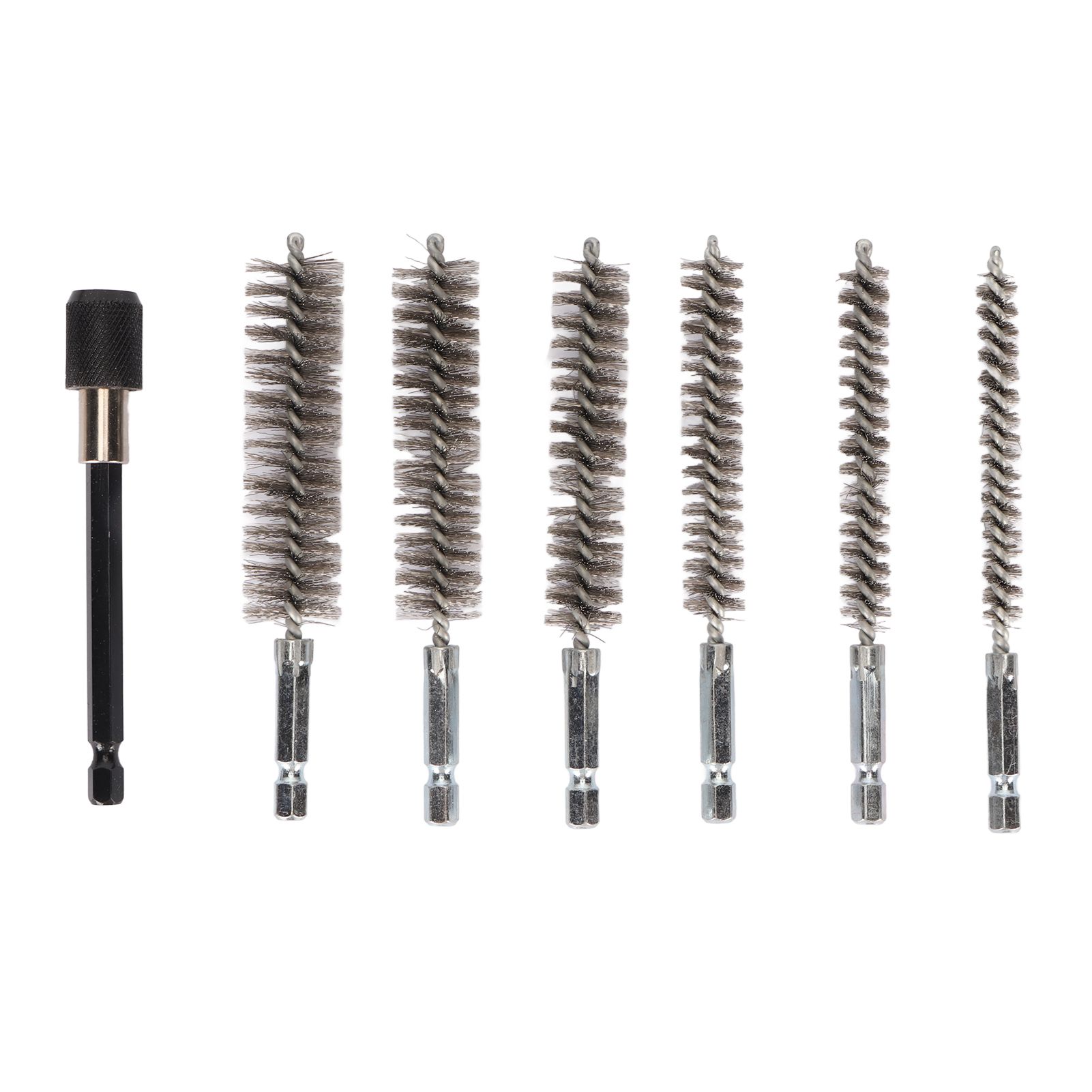 7Pcs Stainless Steel Bore Brush Stainless Steel Bristles Wire Brush in Different Sizes for Power Drill Cleaning - Image 1