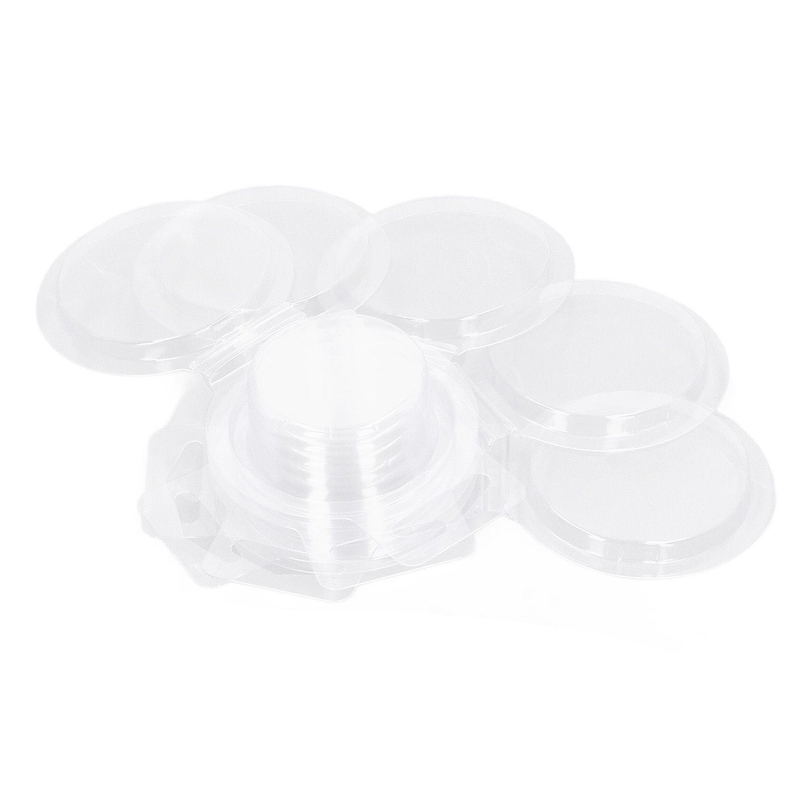 100PCS Wax Melt Molds Calmshell PET Separate Transparent Hanging Hole Empty Wax Melt Container for DIY Candles Chocolate Round - Image 6