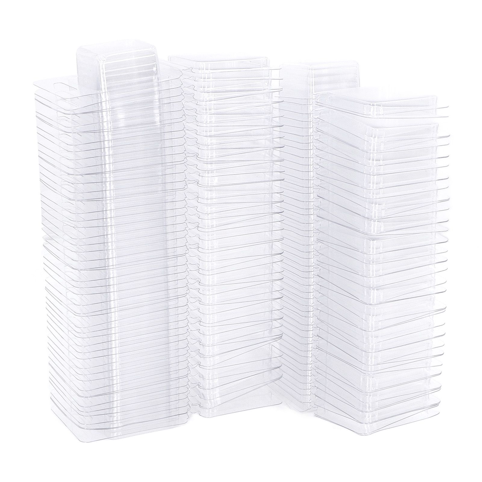 100PCS Wax Melt Molds Calmshell PET Separate Transparent Hanging Hole Empty Wax Melt Container for DIY Candles Chocolate Rectangle - Image 1