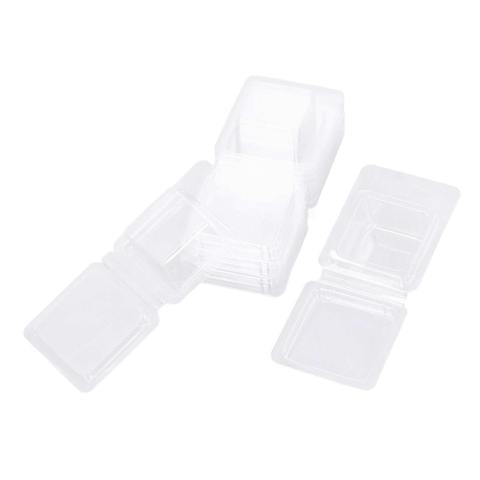 100PCS Wax Melt Molds Calmshell PET Separate Transparent Hanging Hole Empty Wax Melt Container for DIY Candles Chocolate Rectangle - Image 5