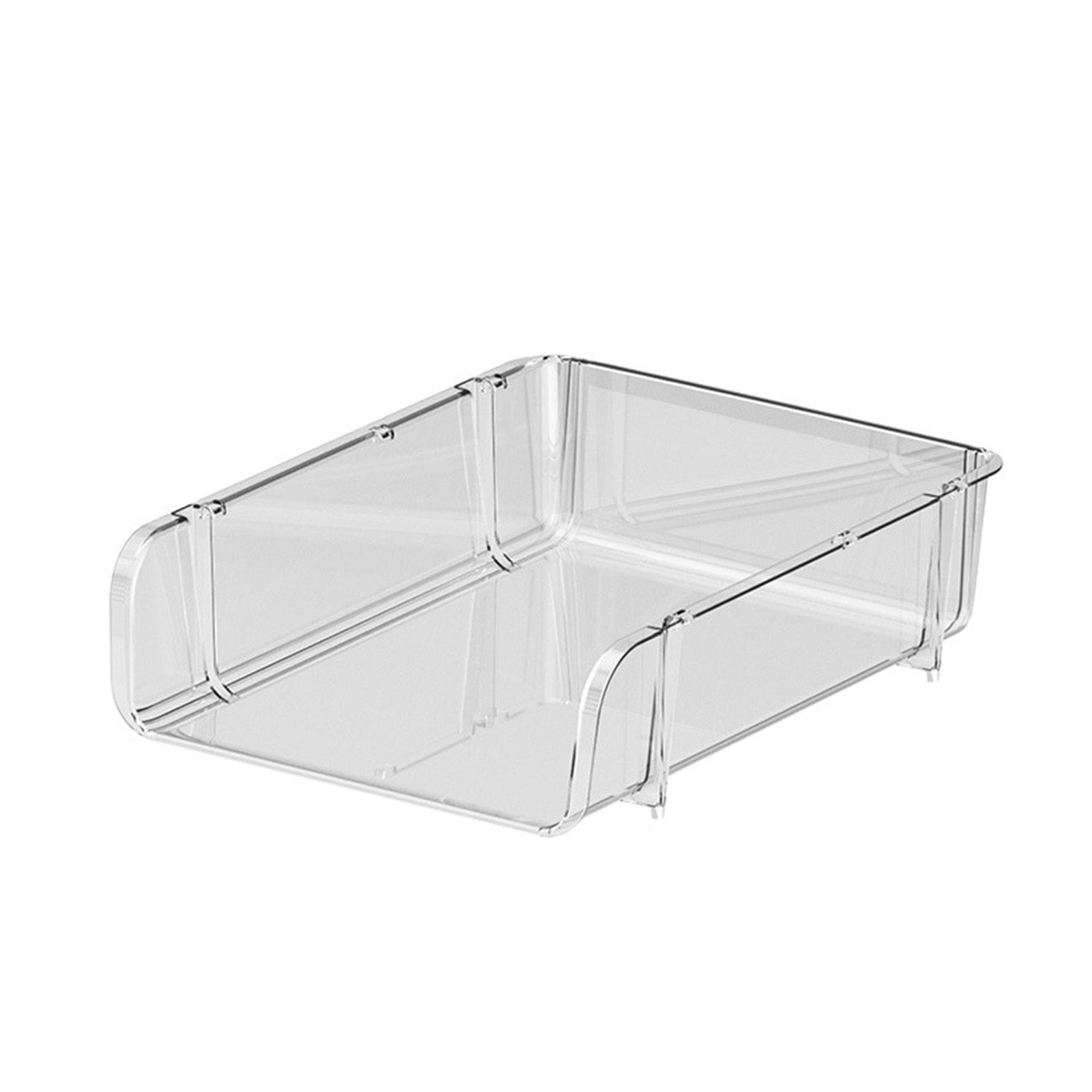 Transparent Desktop Stationery Organizer Stackable Stationery Files Storage Shelf Desktop Organizer L 26.5x33.2x8.5cm - Image 1