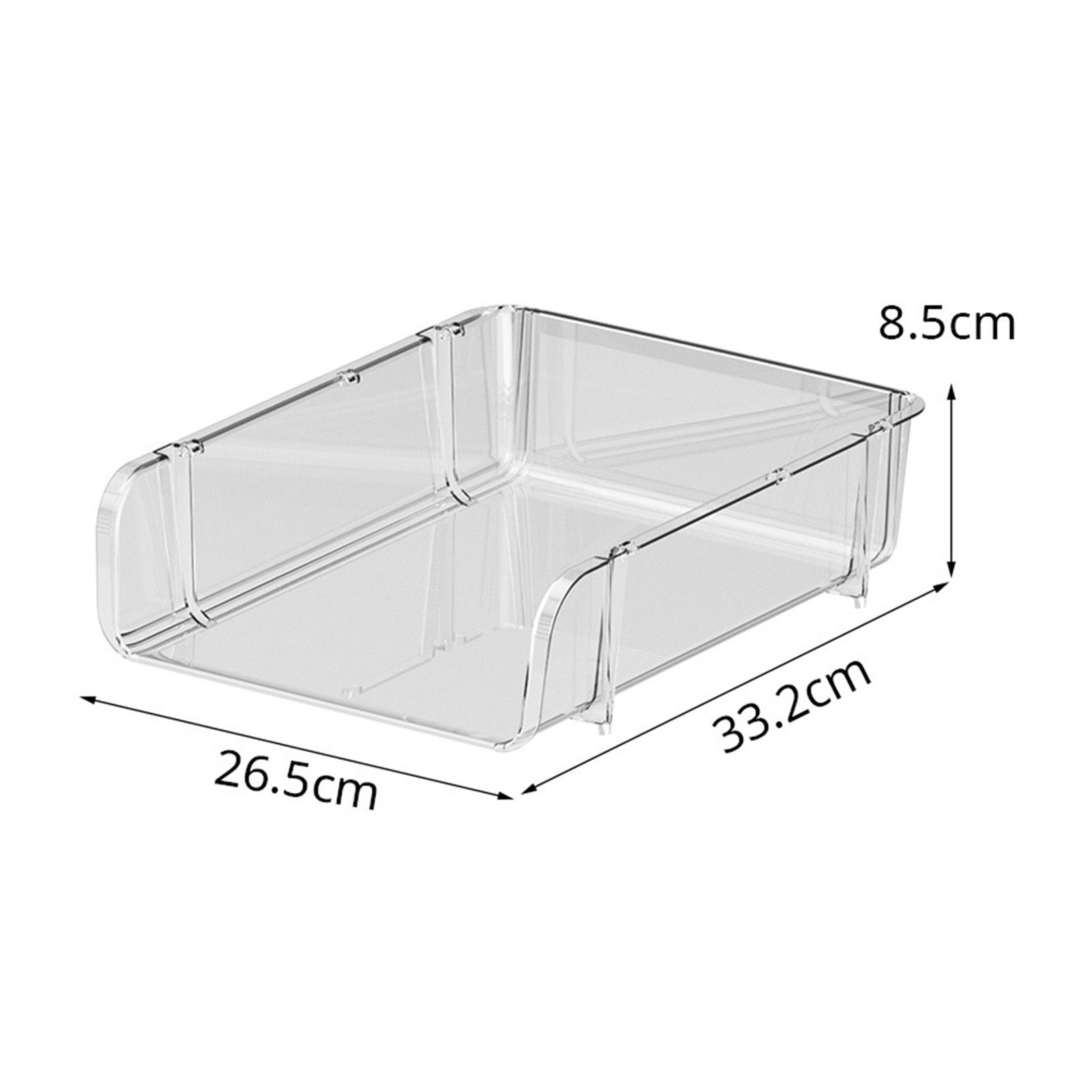 Transparent Desktop Stationery Organizer Stackable Stationery Files Storage Shelf Desktop Organizer L 26.5x33.2x8.5cm - Image 7