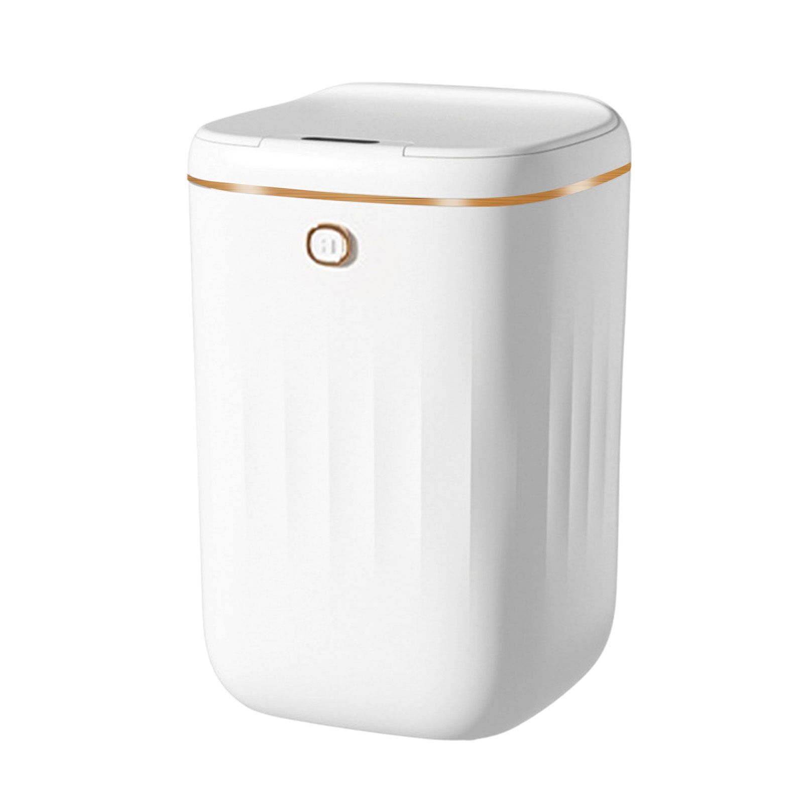 Automatic Trash Can 20L Touchless Sensor Easy Clean PP Waterproof Electric Garbage Bin for Kitchen Bathroom White Golden Battery Free - Image 1