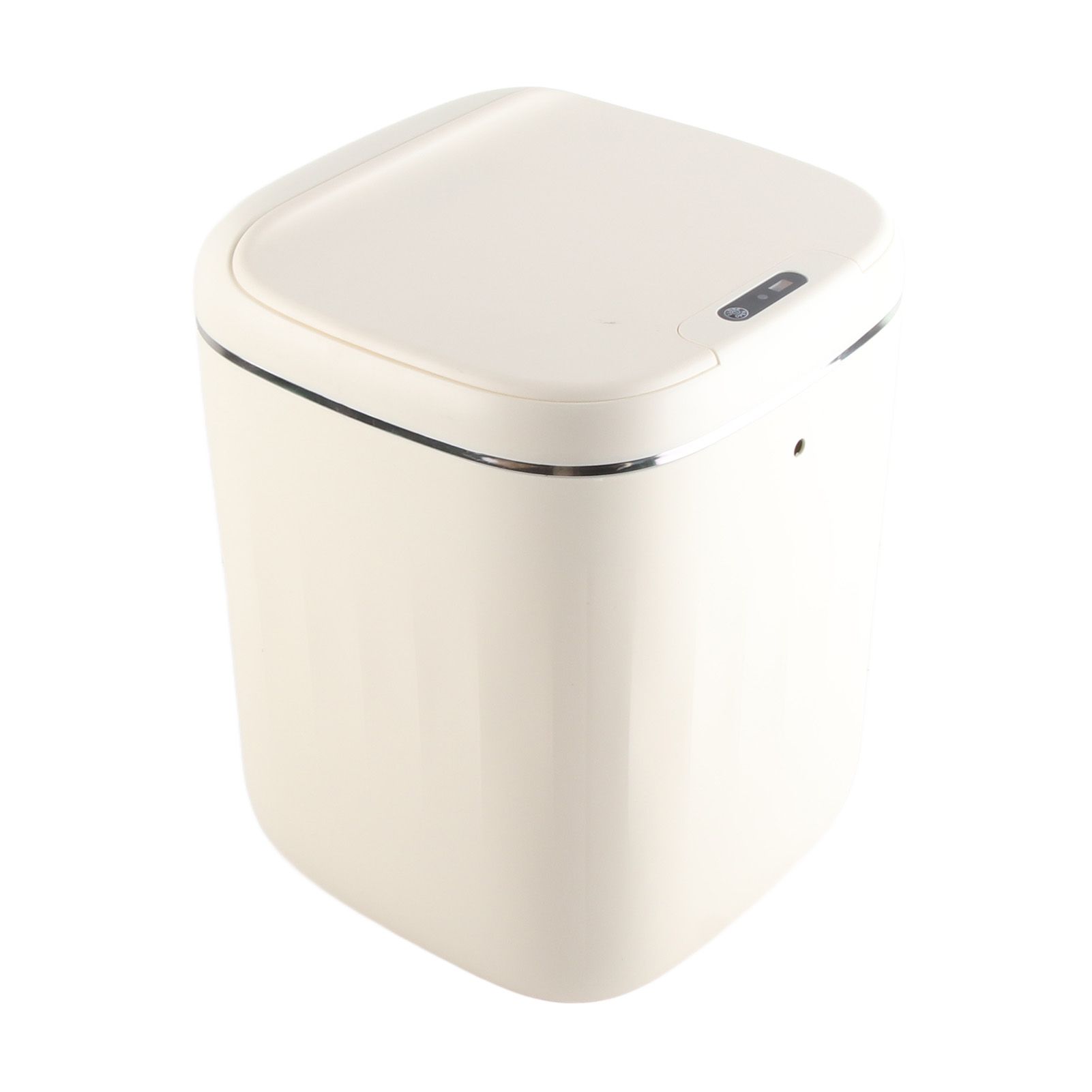 Automatic Trash Can 20L Touchless Sensor Easy Clean PP Waterproof Electric Garbage Bin for Kitchen Bathroom Cream White Battery Free - Image 1