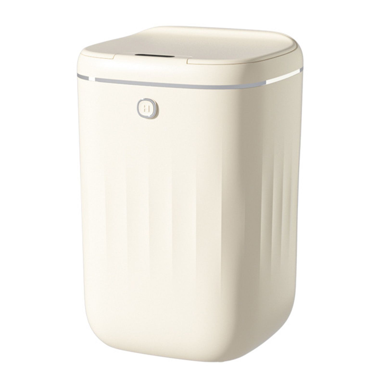Automatic Trash Can 20L Touchless Sensor Easy Clean PP Waterproof Electric Garbage Bin for Kitchen Bathroom Cream White Battery Powered - Image 1