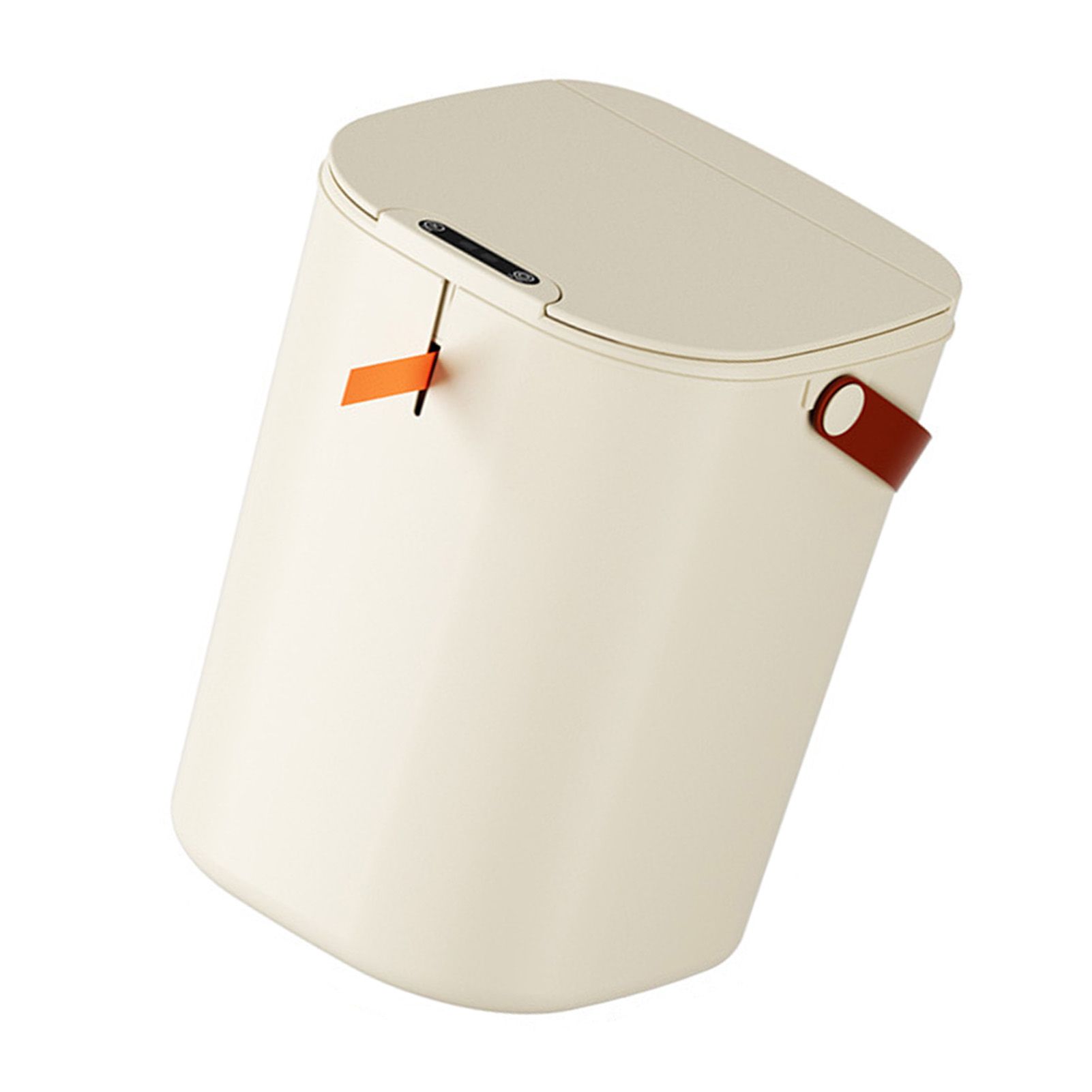 20L Sensor Trash Can with Handle ABS Automatic Induction Touchless Garbage Can for Bathroom Cream Color - Image 2