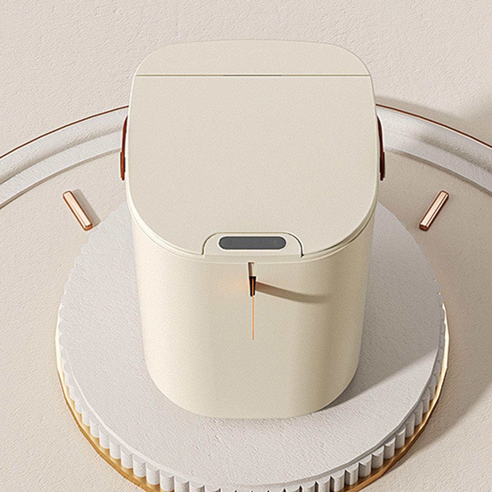 20L Sensor Trash Can with Handle ABS Automatic Induction Touchless Garbage Can for Bathroom Cream Color - Image 7