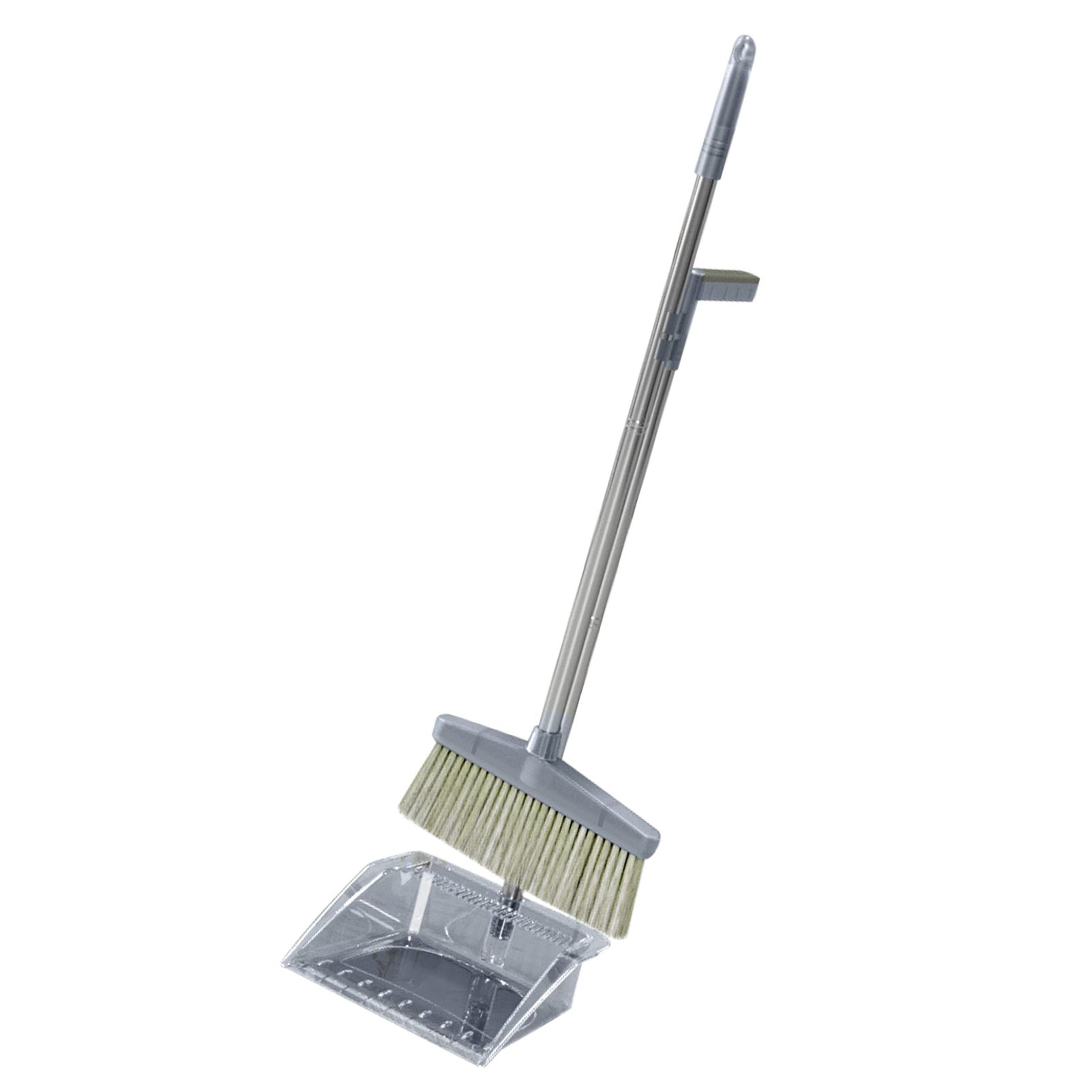 Broom Dustpan Set Cleaning Tool Dust Pan Long Handle Broom Brush Kit for Home Bedroom Gray - Image 3