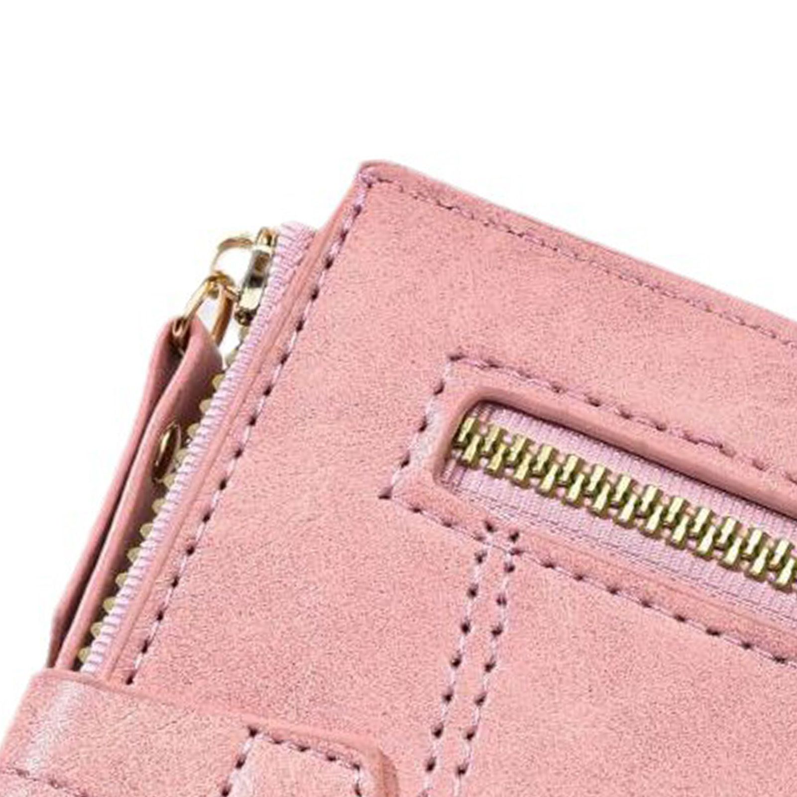 Women Wallet PU Leather Short Small Size Multiple Slots Card Holder Coin Purse for Daily Life Pink - Image 7