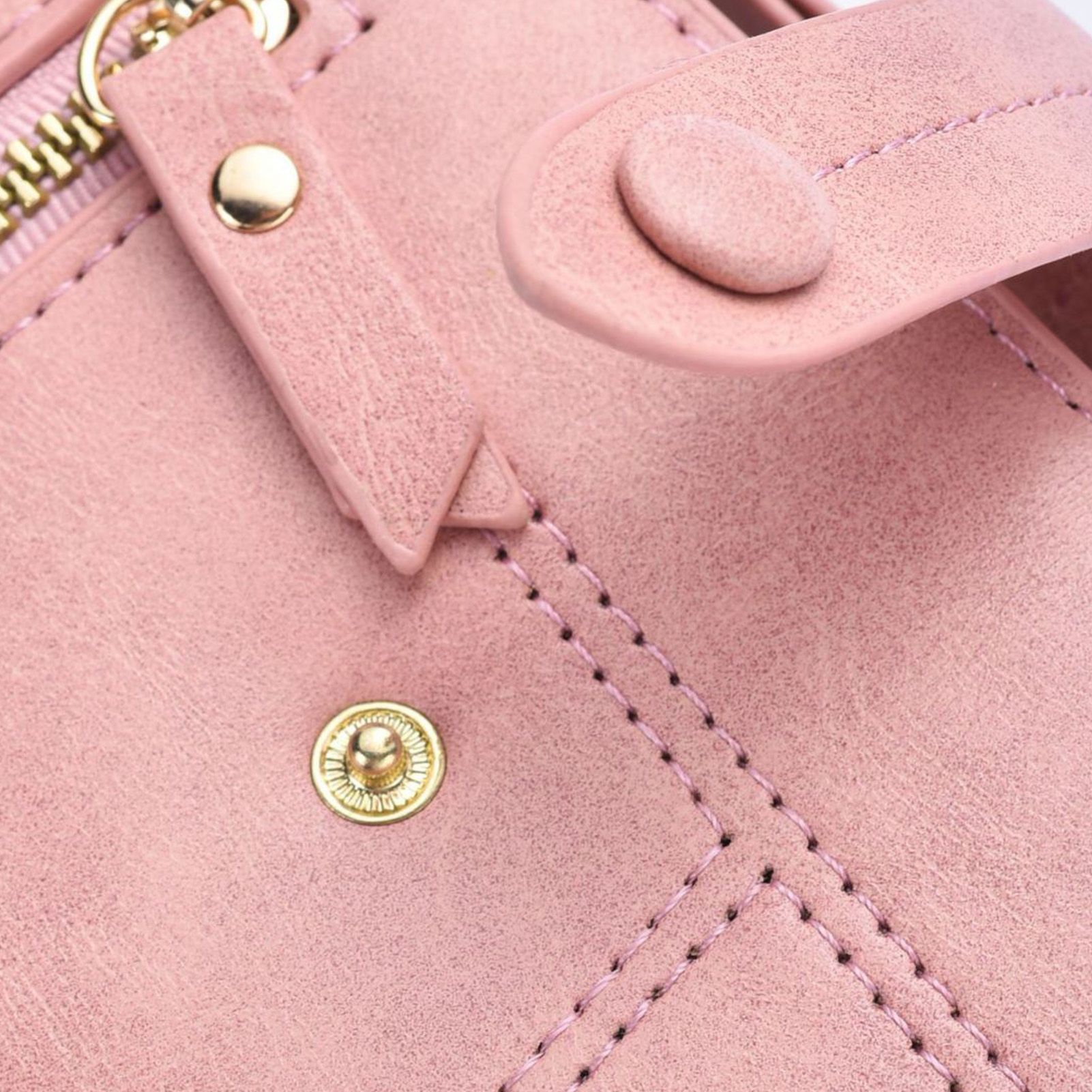 Women Wallet PU Leather Short Small Size Multiple Slots Card Holder Coin Purse for Daily Life Pink - Image 8