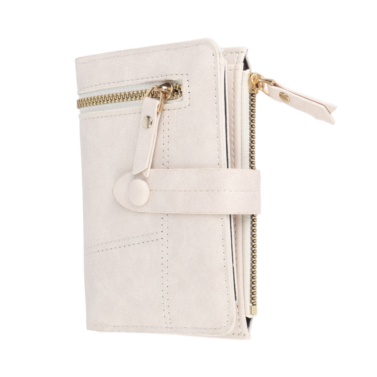 Women Wallet PU Leather Short Small Size Multiple Slots Card Holder Coin Purse for Daily Life White - Image 2