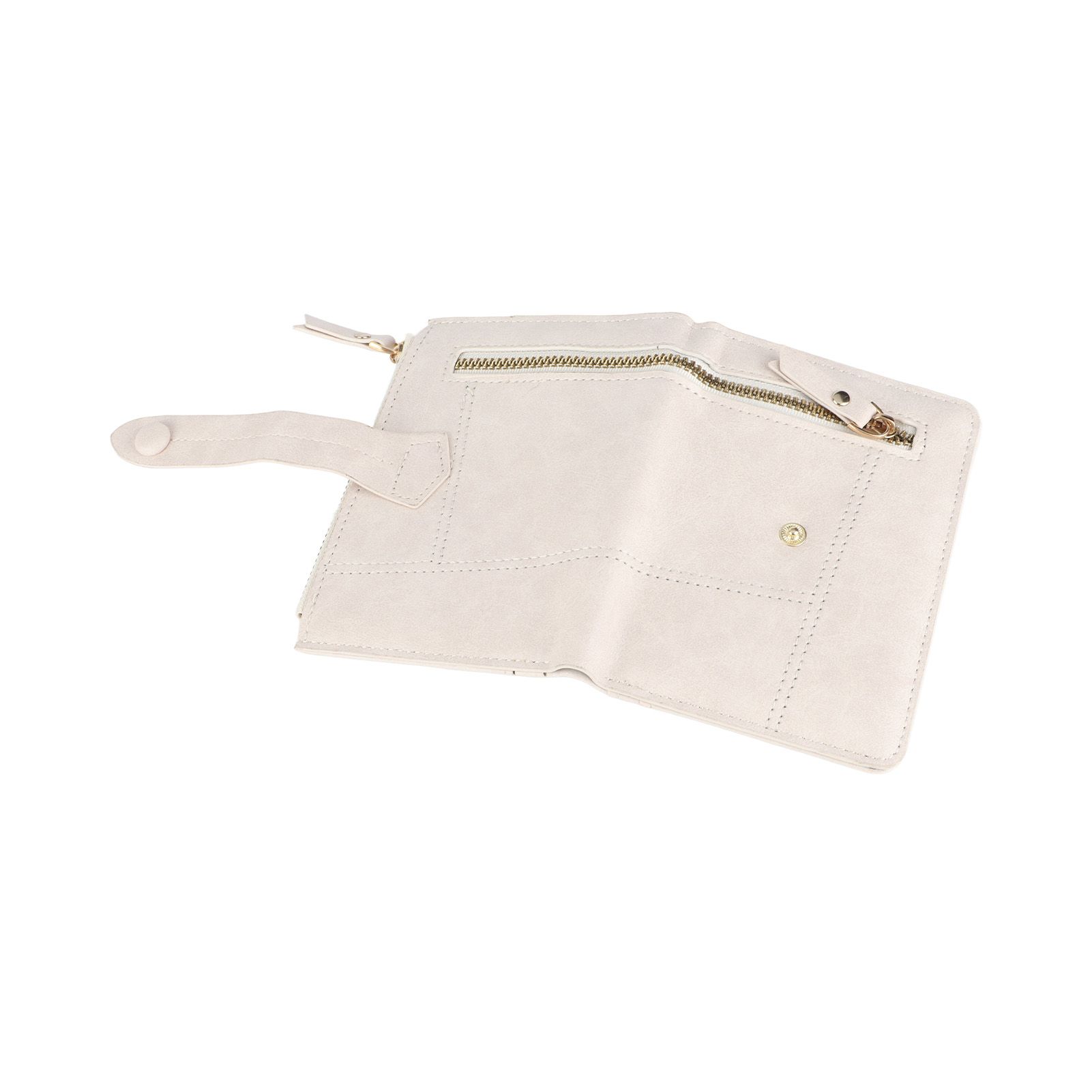 Women Wallet PU Leather Short Small Size Multiple Slots Card Holder Coin Purse for Daily Life White - Image 4