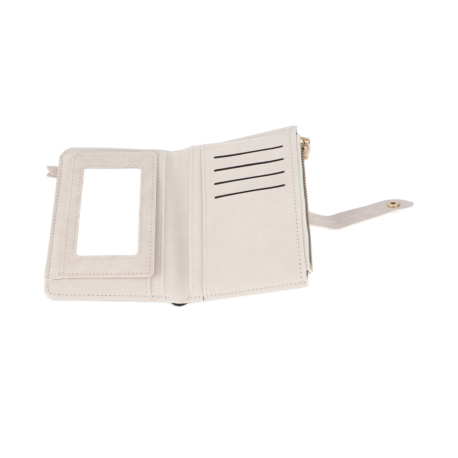 Women Wallet PU Leather Short Small Size Multiple Slots Card Holder Coin Purse for Daily Life White - Image 7
