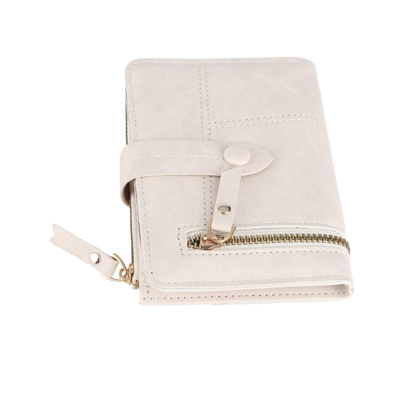 Women Wallet PU Leather Short Small Size Multiple Slots Card Holder Coin Purse for Daily Life White - Image 8
