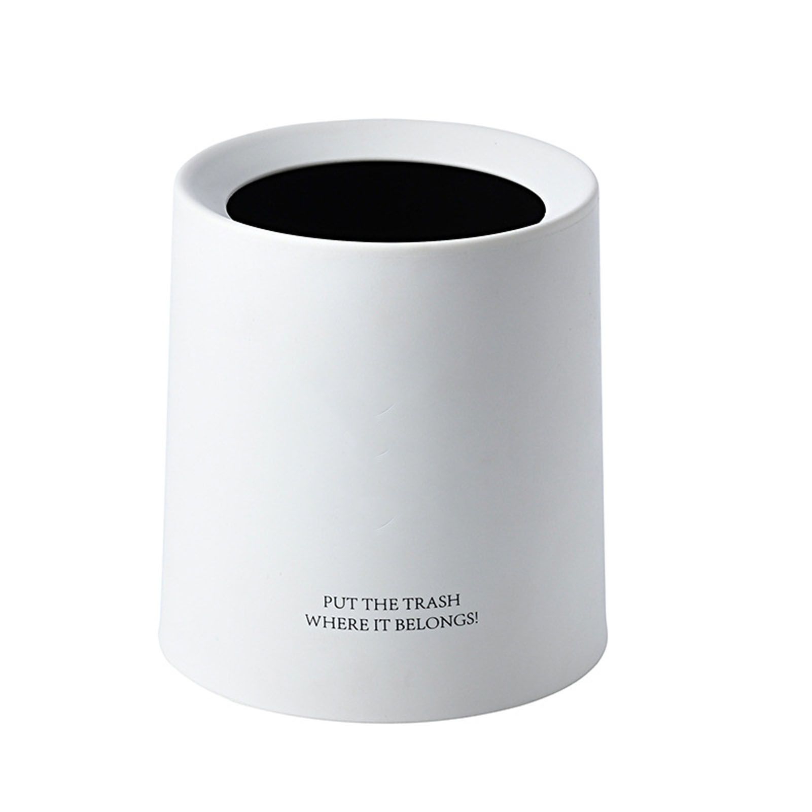 Desktop Trash Can Animal Pattern Cute Portable Mini Waste Basket for Study Office 1.5L White - Image 1