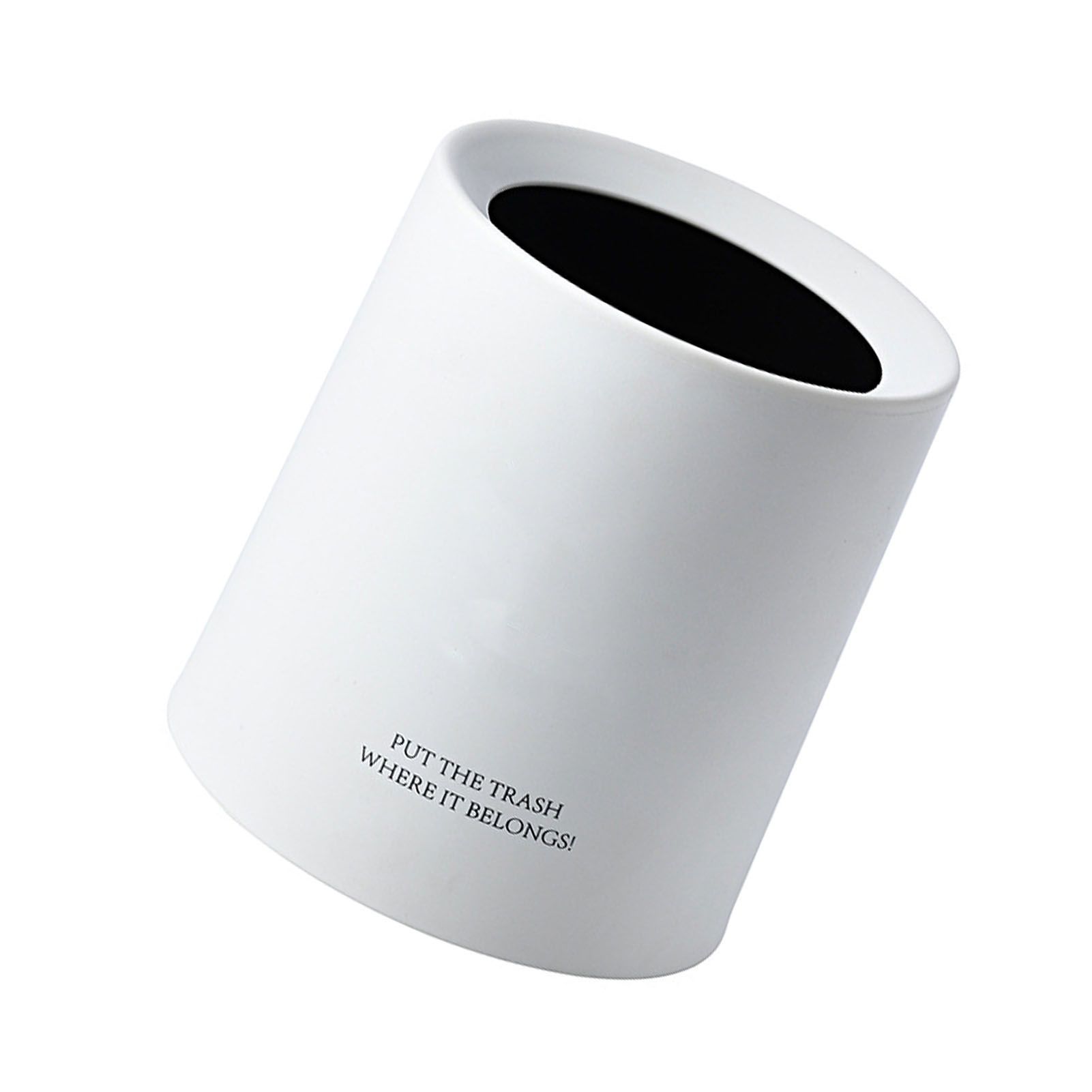 Desktop Trash Can Animal Pattern Cute Portable Mini Waste Basket for Study Office 1.5L White - Image 3