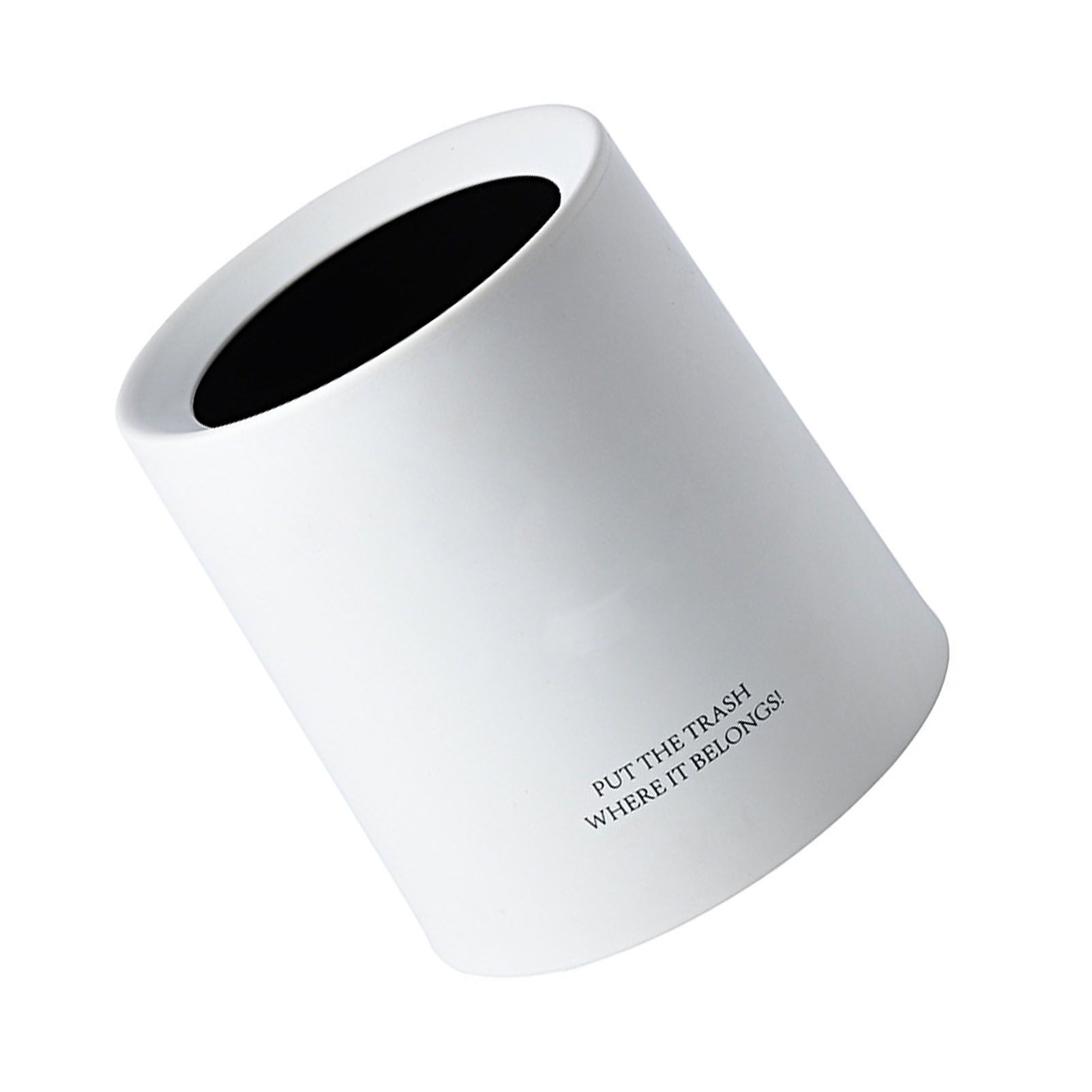 Desktop Trash Can Animal Pattern Cute Portable Mini Waste Basket for Study Office 1.5L White - Image 4