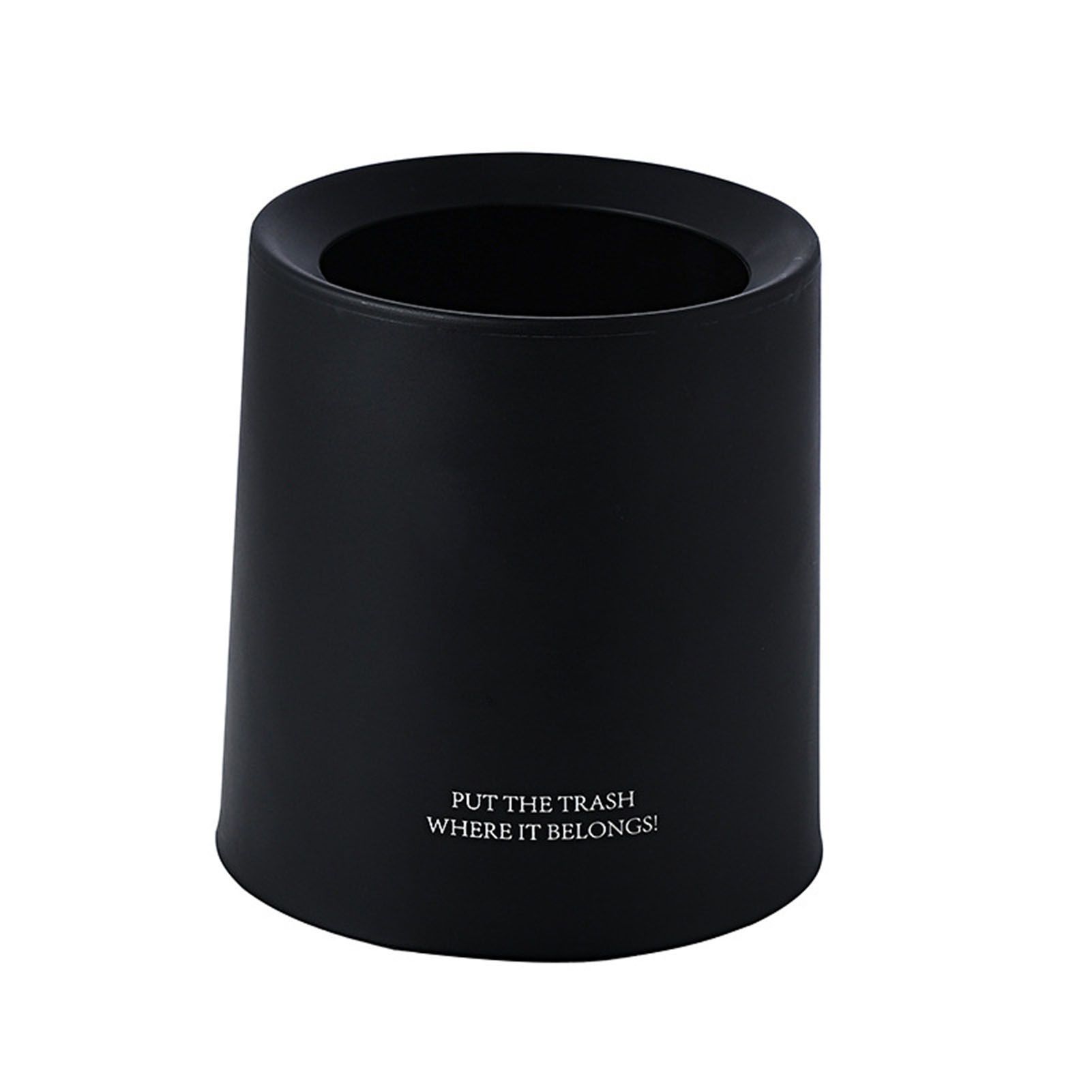 Desktop Trash Can Animal Pattern Cute Portable Mini Waste Basket for Study Office 1.5L Black - Image 1